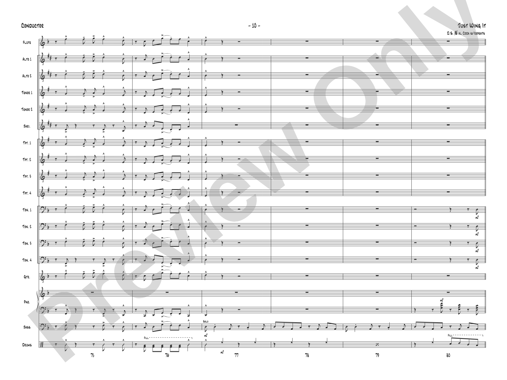 Just Wing It: Jazz Ensemble Conductor Score & Parts