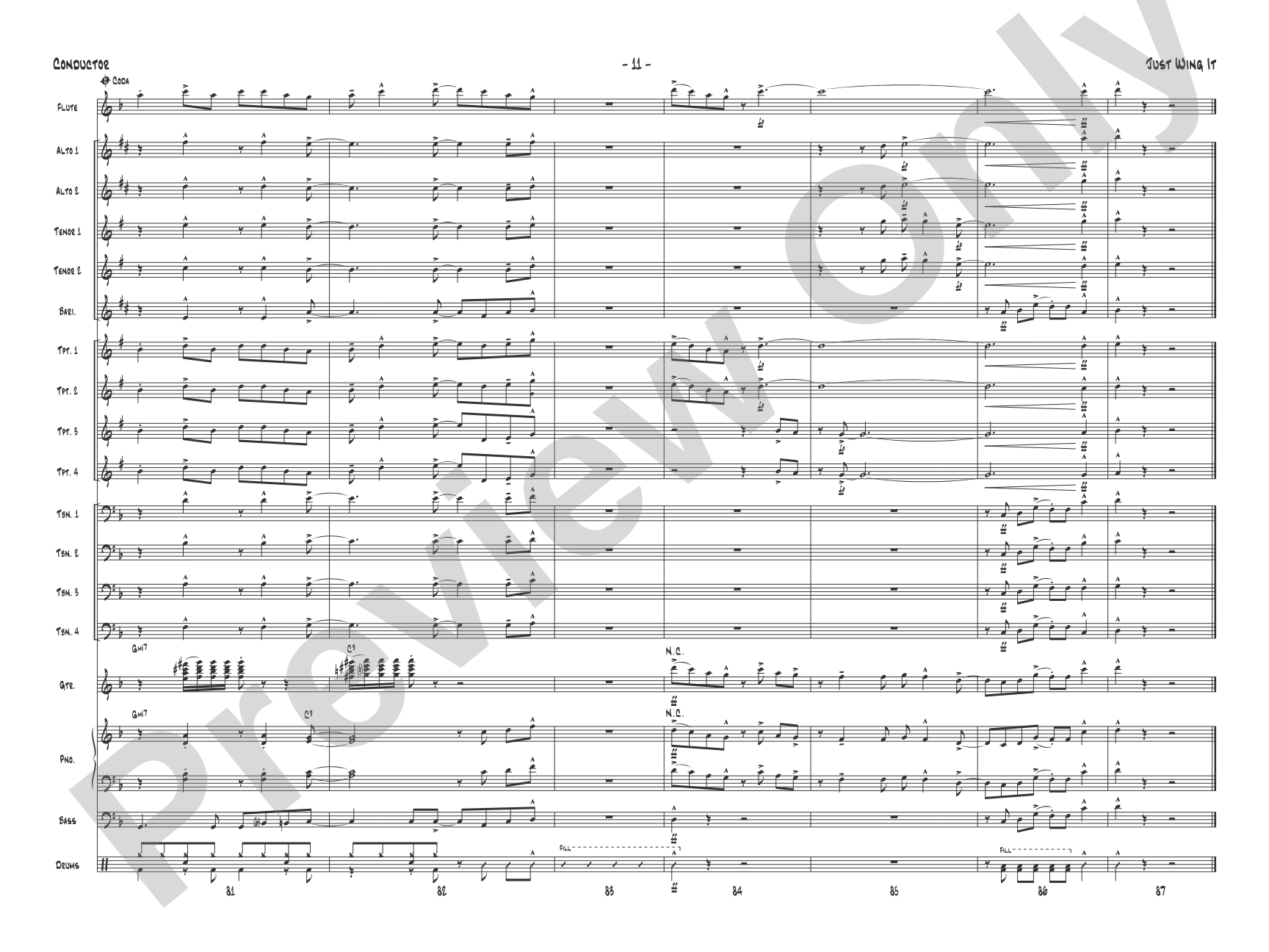 Just Wing It: Jazz Ensemble Conductor Score & Parts