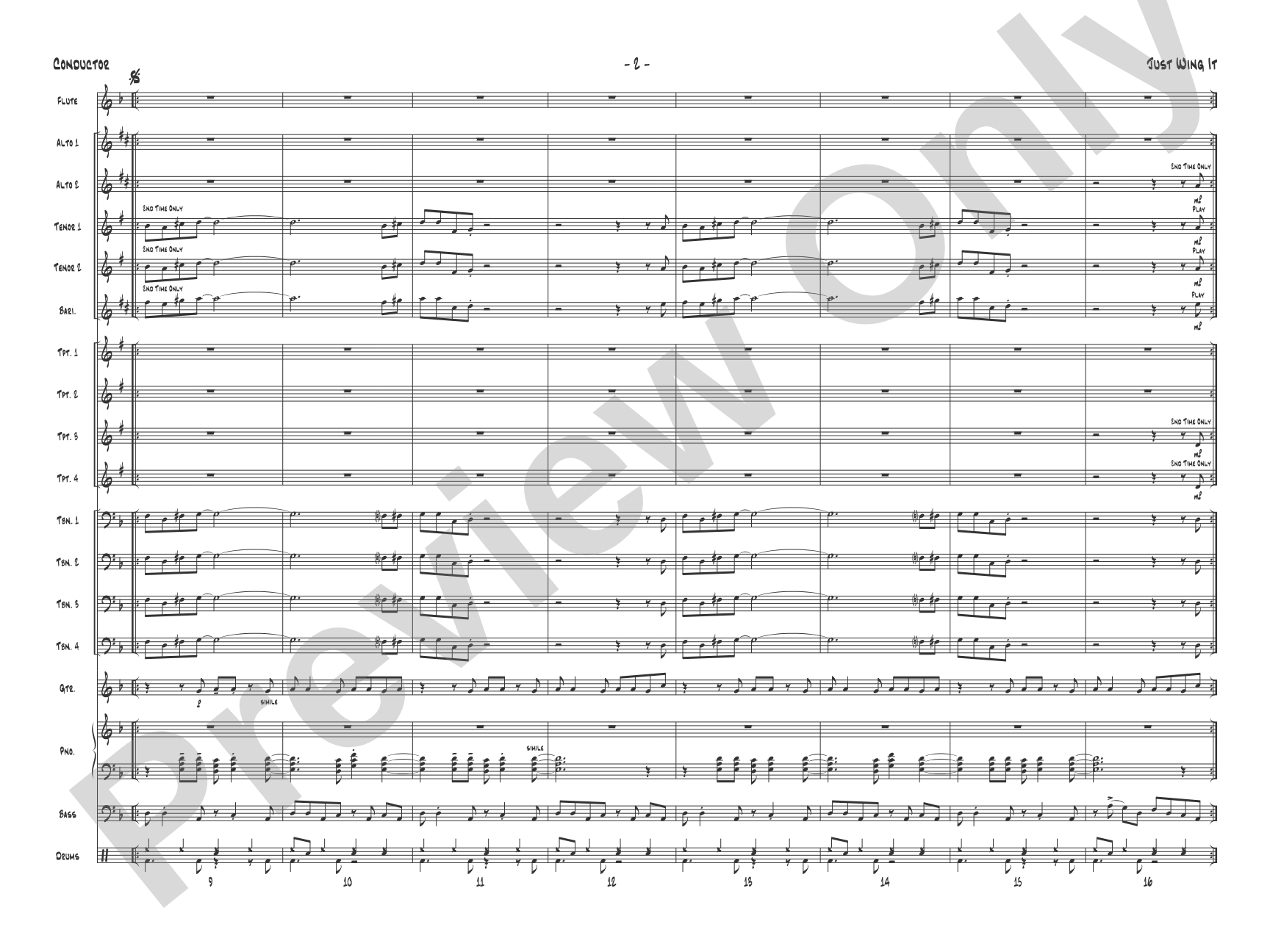 Just Wing It: Jazz Ensemble Conductor Score & Parts