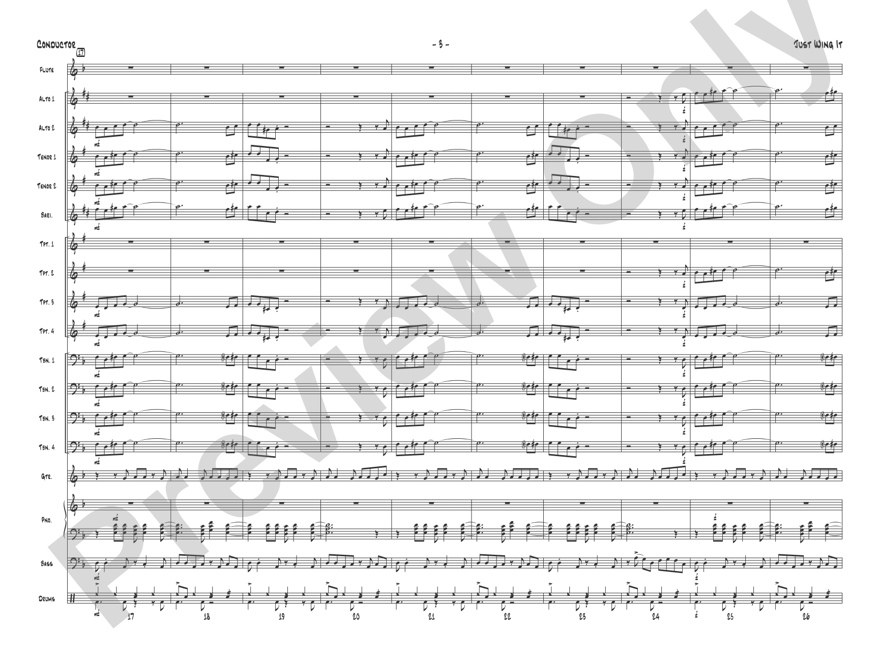 Just Wing It: Jazz Ensemble Conductor Score & Parts