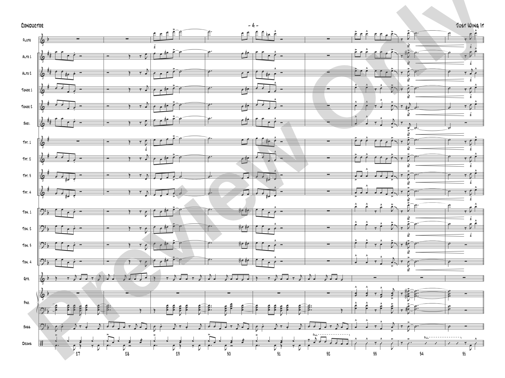 Just Wing It: Jazz Ensemble Conductor Score & Parts