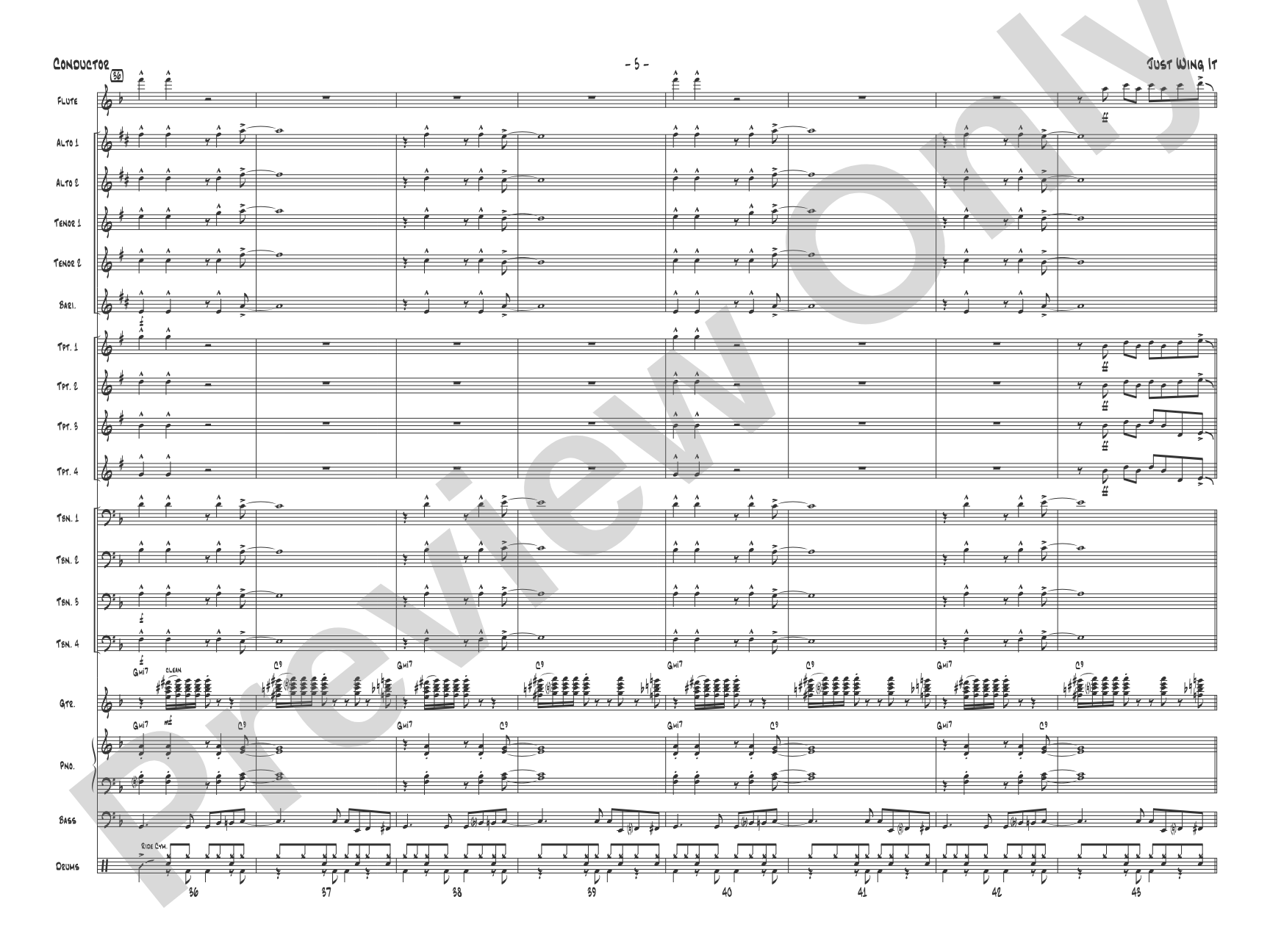 Just Wing It: Jazz Ensemble Conductor Score & Parts
