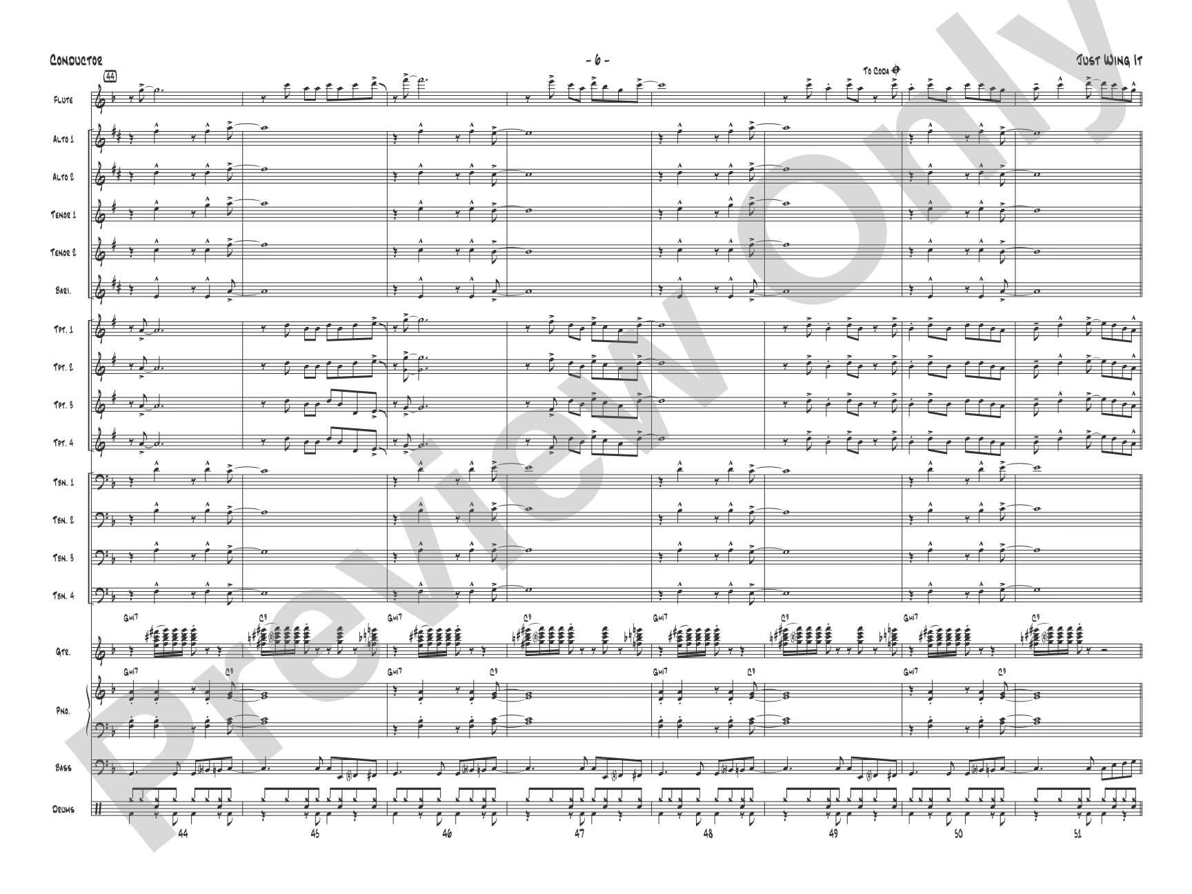 Just Wing It: Jazz Ensemble Conductor Score & Parts