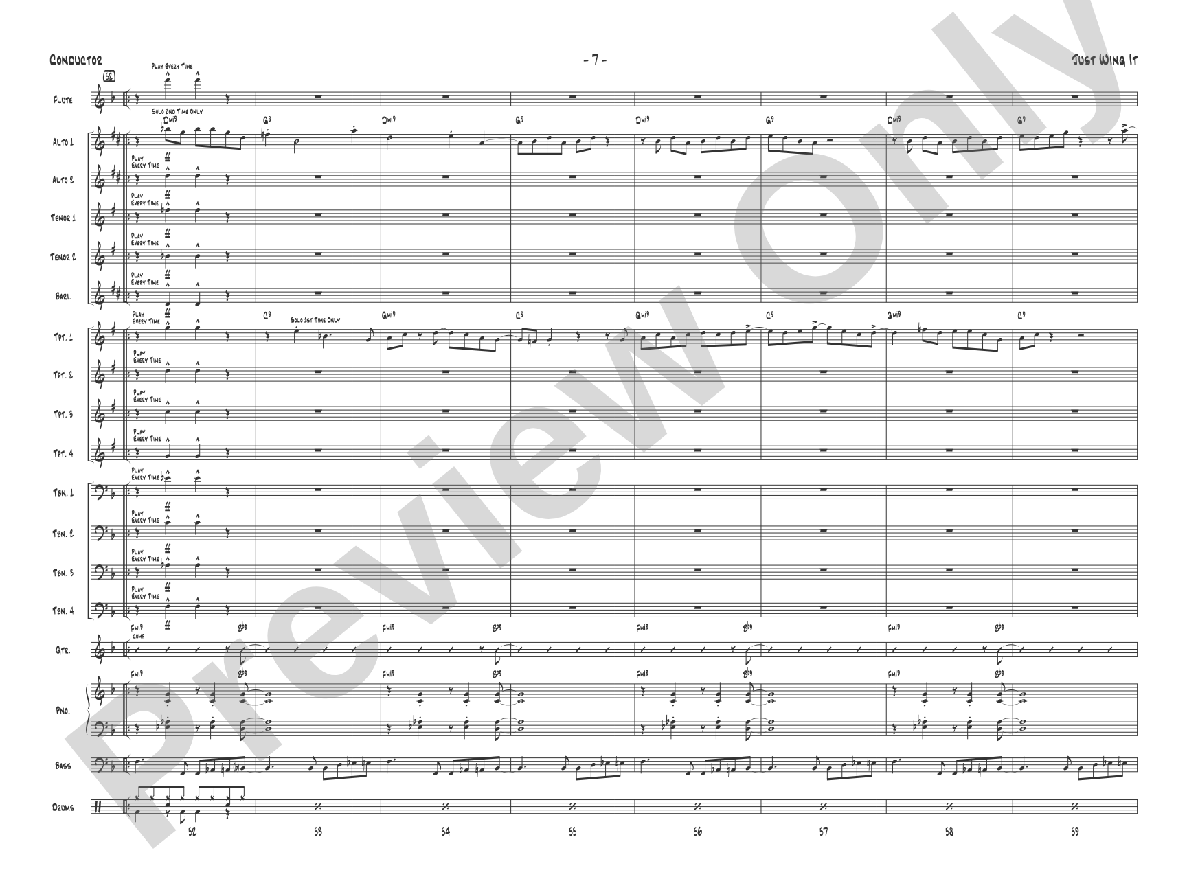 Just Wing It: Jazz Ensemble Conductor Score & Parts