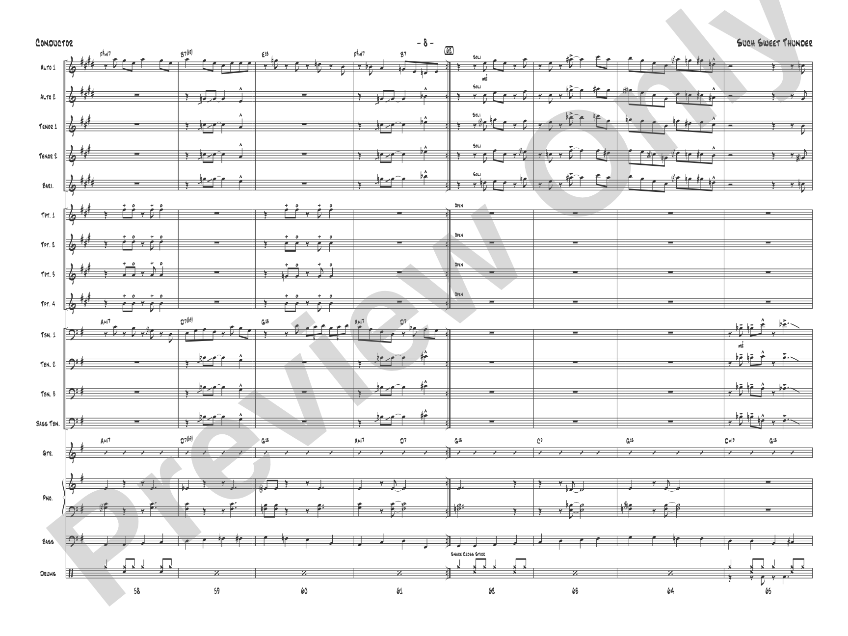 Such Sweet Thunder: Jazz Ensemble Conductor Score & Parts