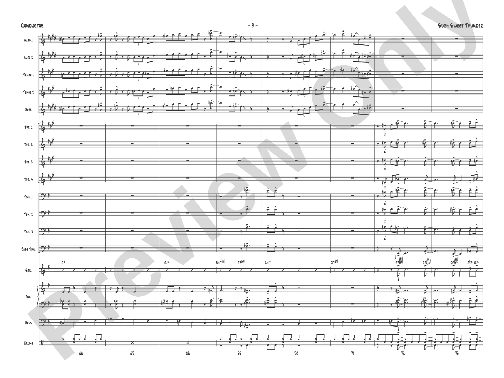 Such Sweet Thunder: Jazz Ensemble Conductor Score & Parts