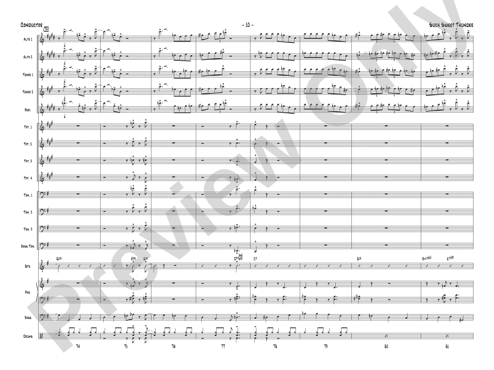 Such Sweet Thunder: Jazz Ensemble Conductor Score & Parts