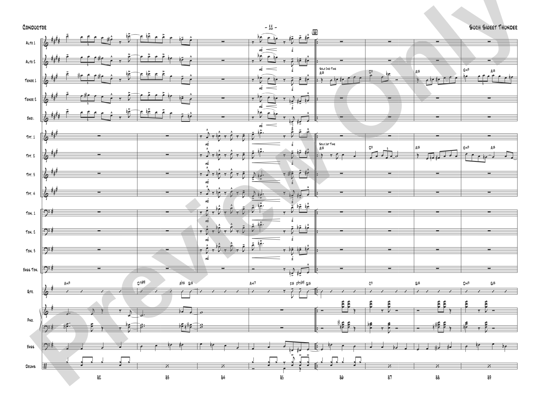 Such Sweet Thunder: Jazz Ensemble Conductor Score & Parts