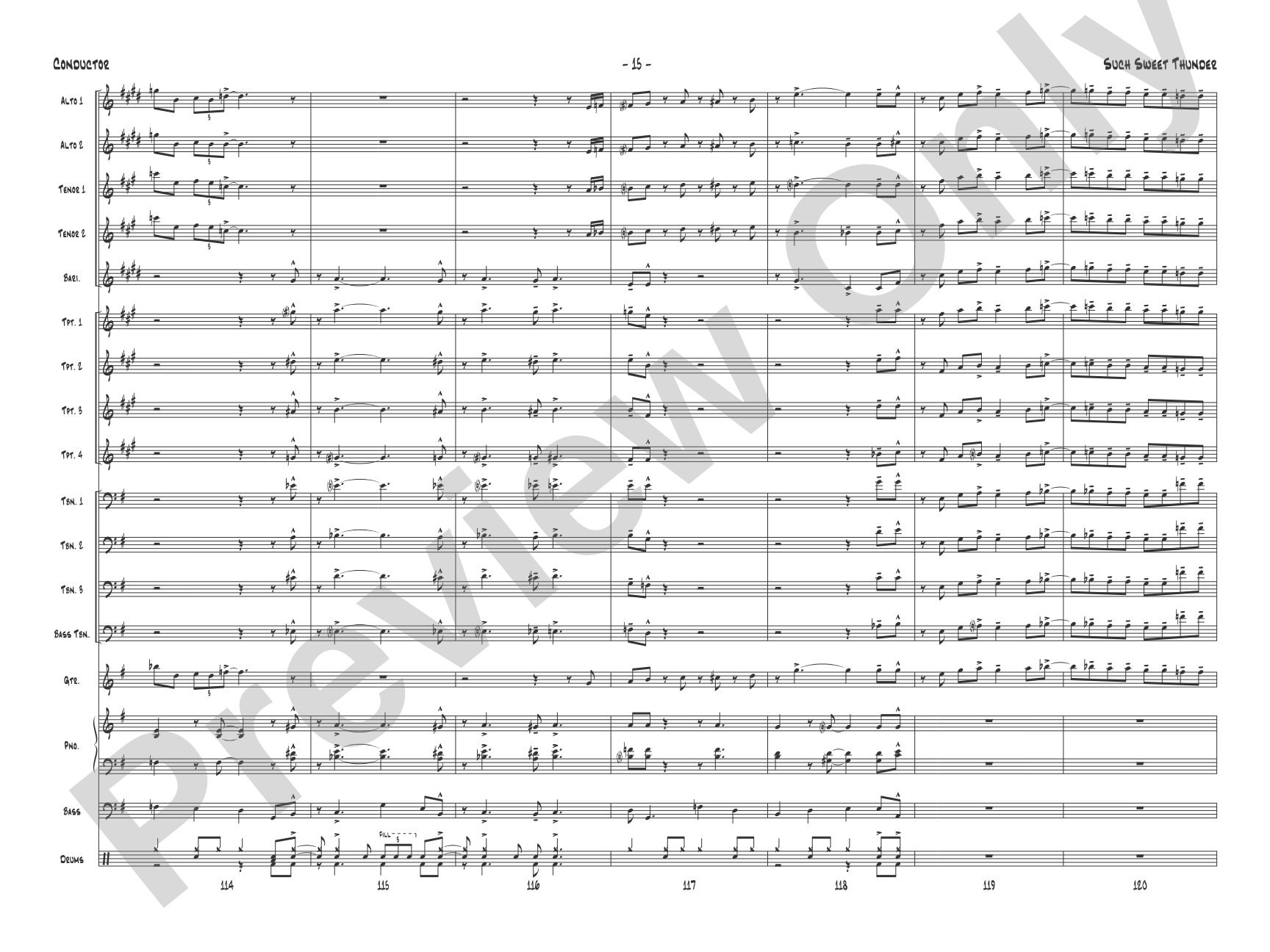 Such Sweet Thunder: Jazz Ensemble Conductor Score & Parts