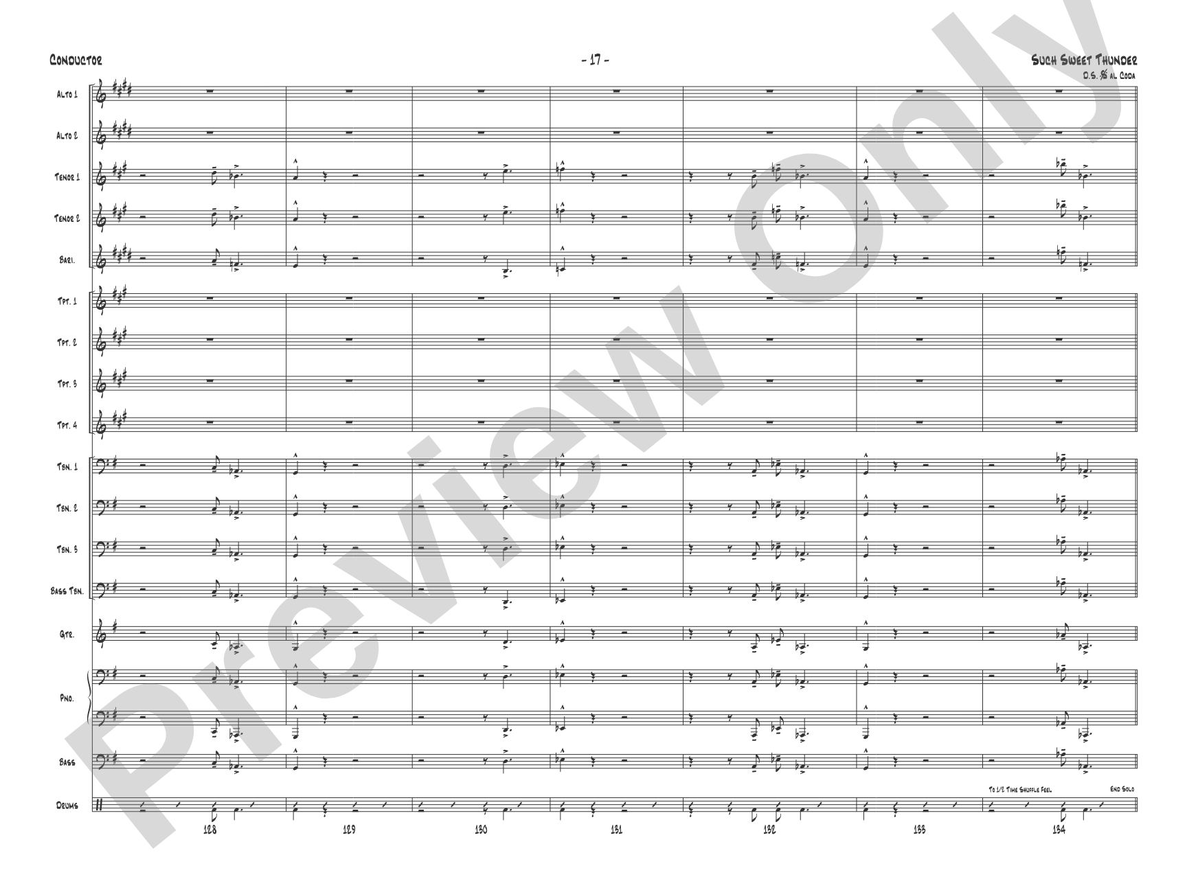 Such Sweet Thunder: Jazz Ensemble Conductor Score & Parts
