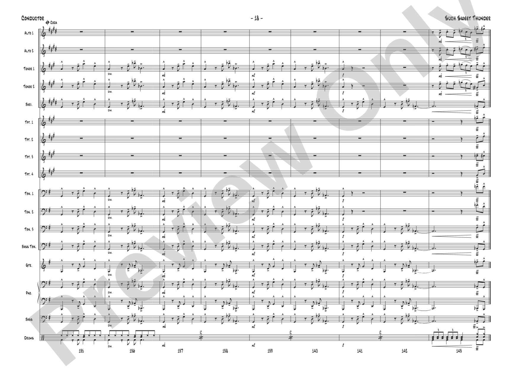 Such Sweet Thunder: Jazz Ensemble Conductor Score & Parts