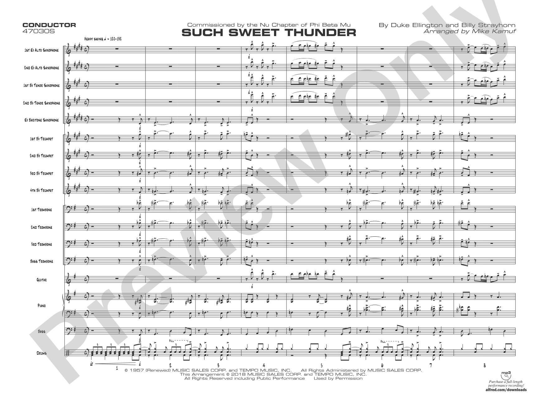 Such Sweet Thunder: Jazz Ensemble Conductor Score & Parts