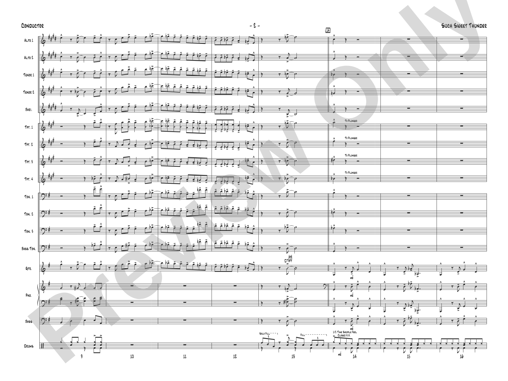 Such Sweet Thunder: Jazz Ensemble Conductor Score & Parts