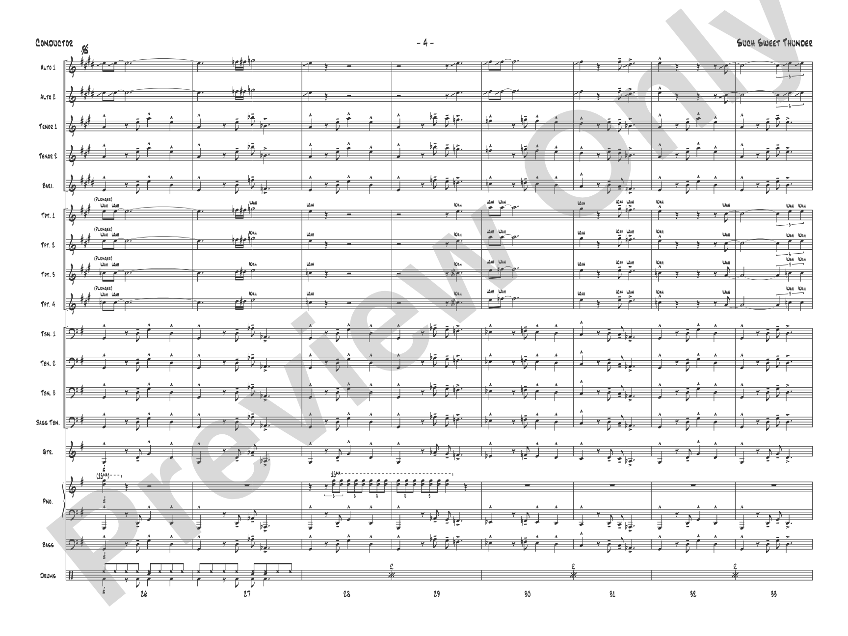 Such Sweet Thunder: Jazz Ensemble Conductor Score & Parts