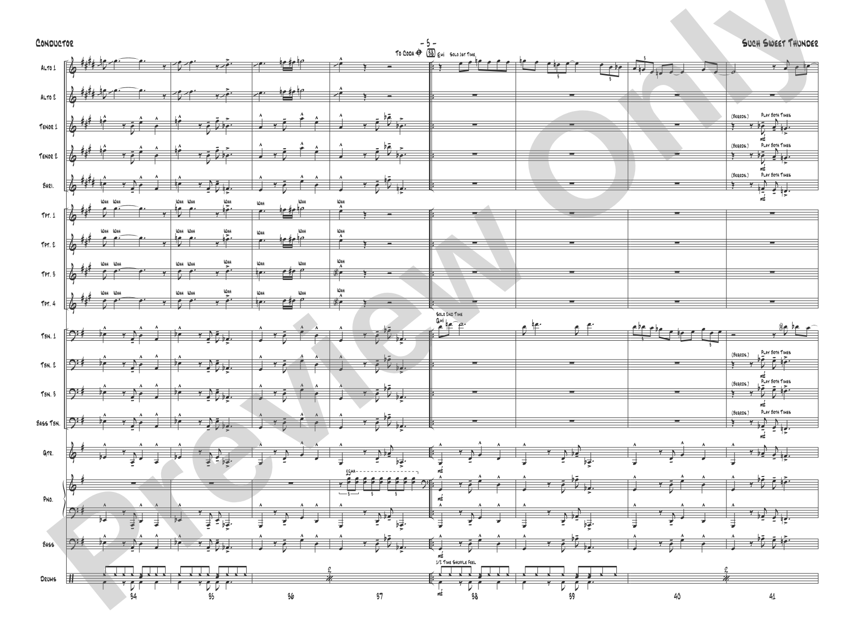 Such Sweet Thunder: Jazz Ensemble Conductor Score & Parts
