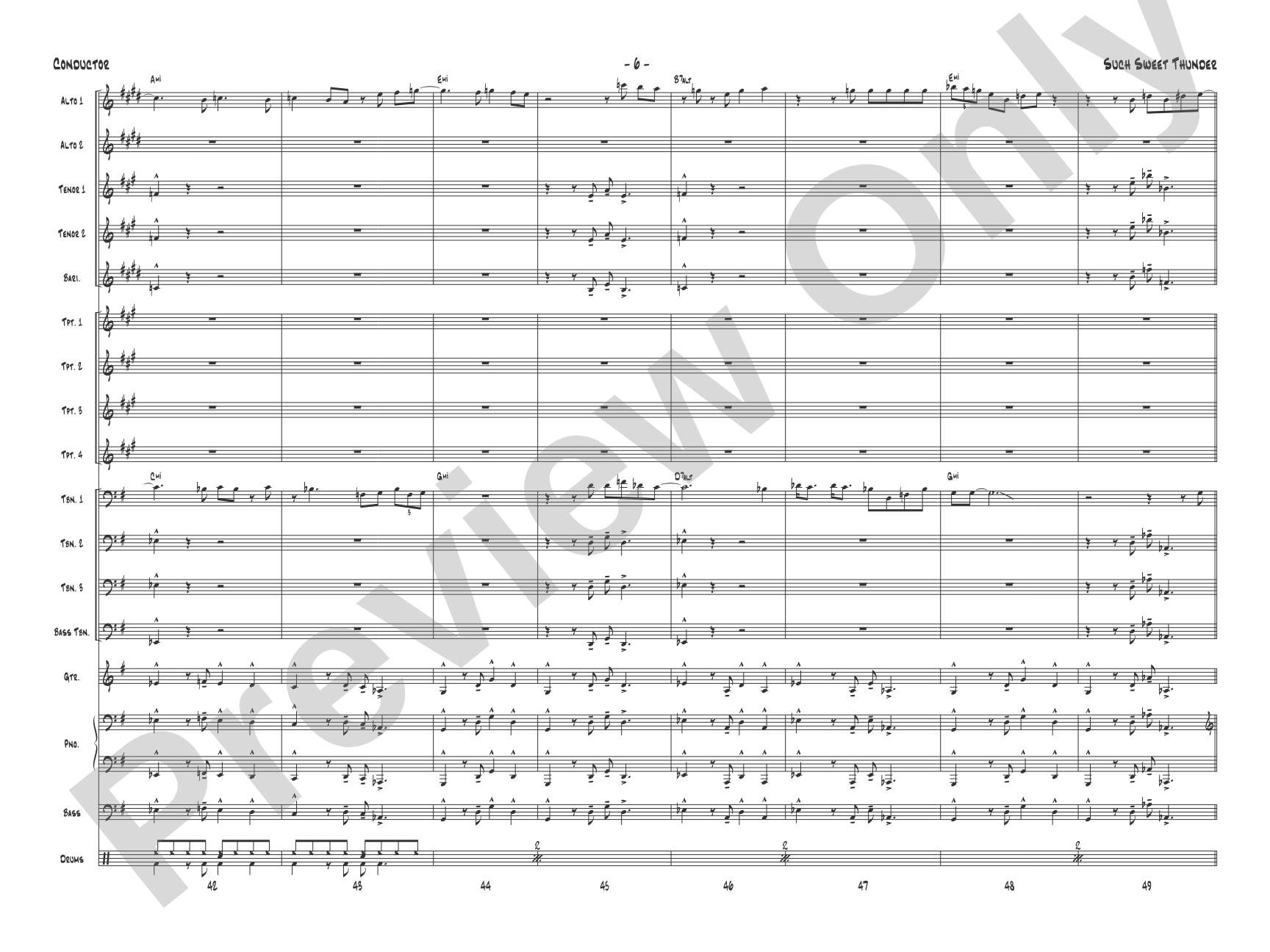 Such Sweet Thunder: Jazz Ensemble Conductor Score & Parts