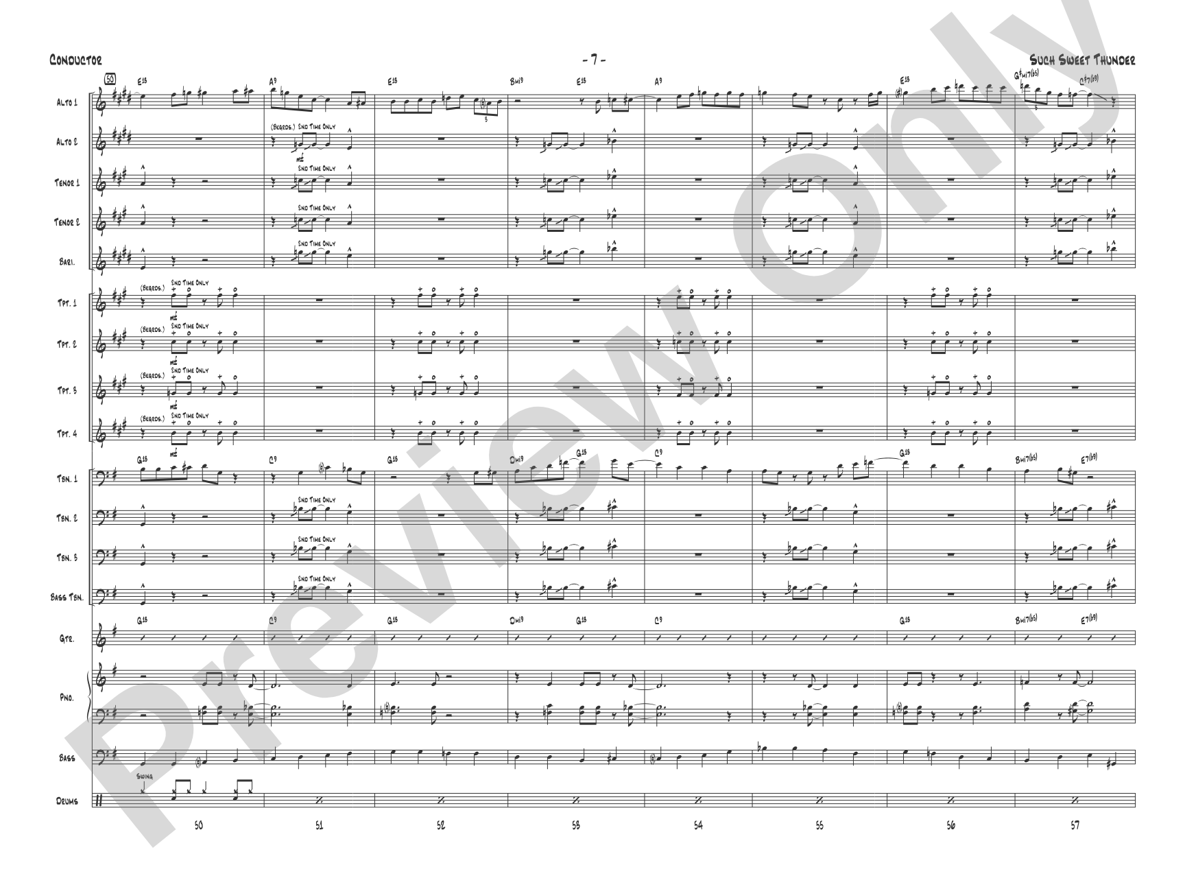 Such Sweet Thunder: Jazz Ensemble Conductor Score & Parts