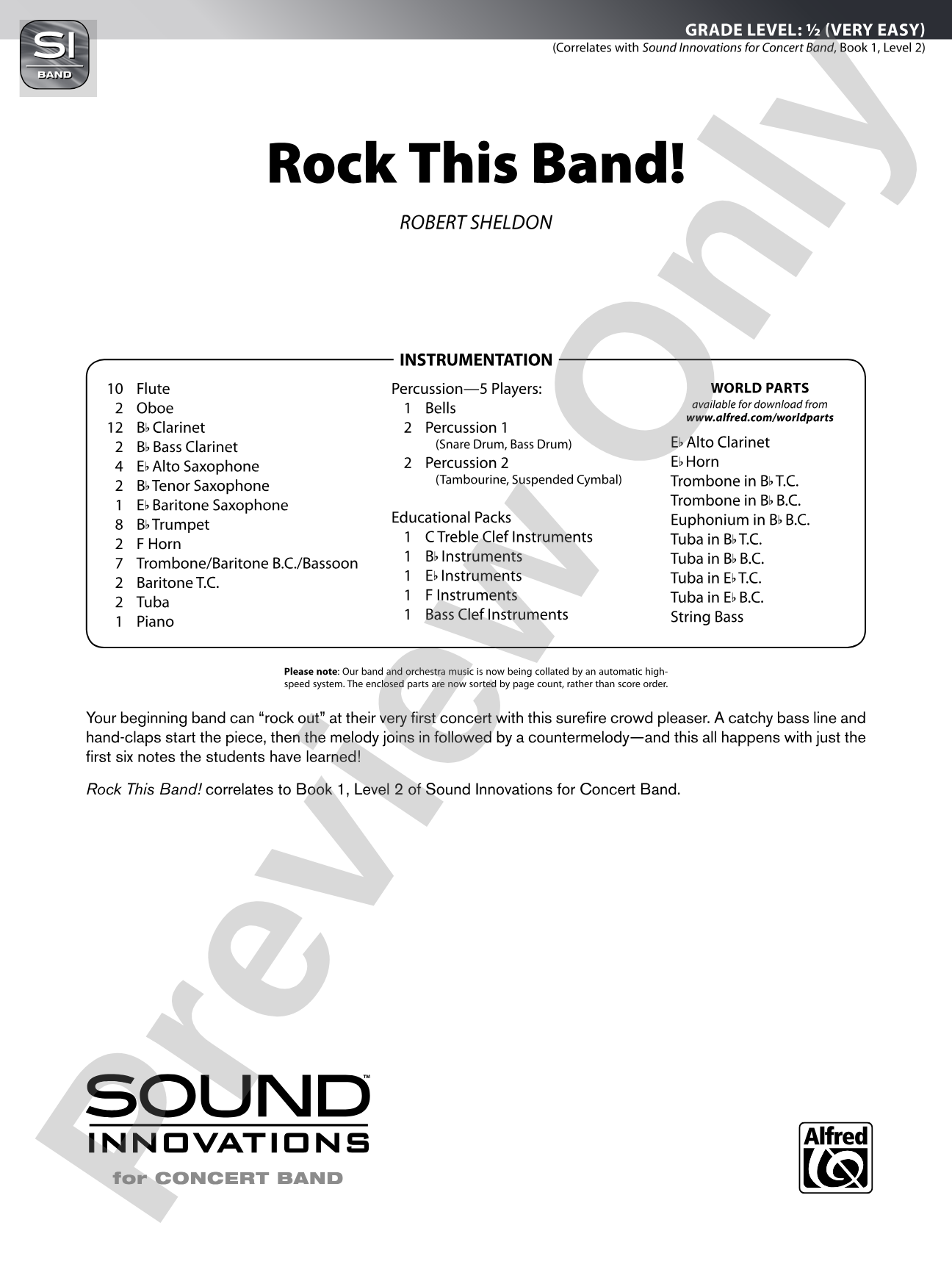 Rock This Band!: Concert Band Conductor Score & Parts