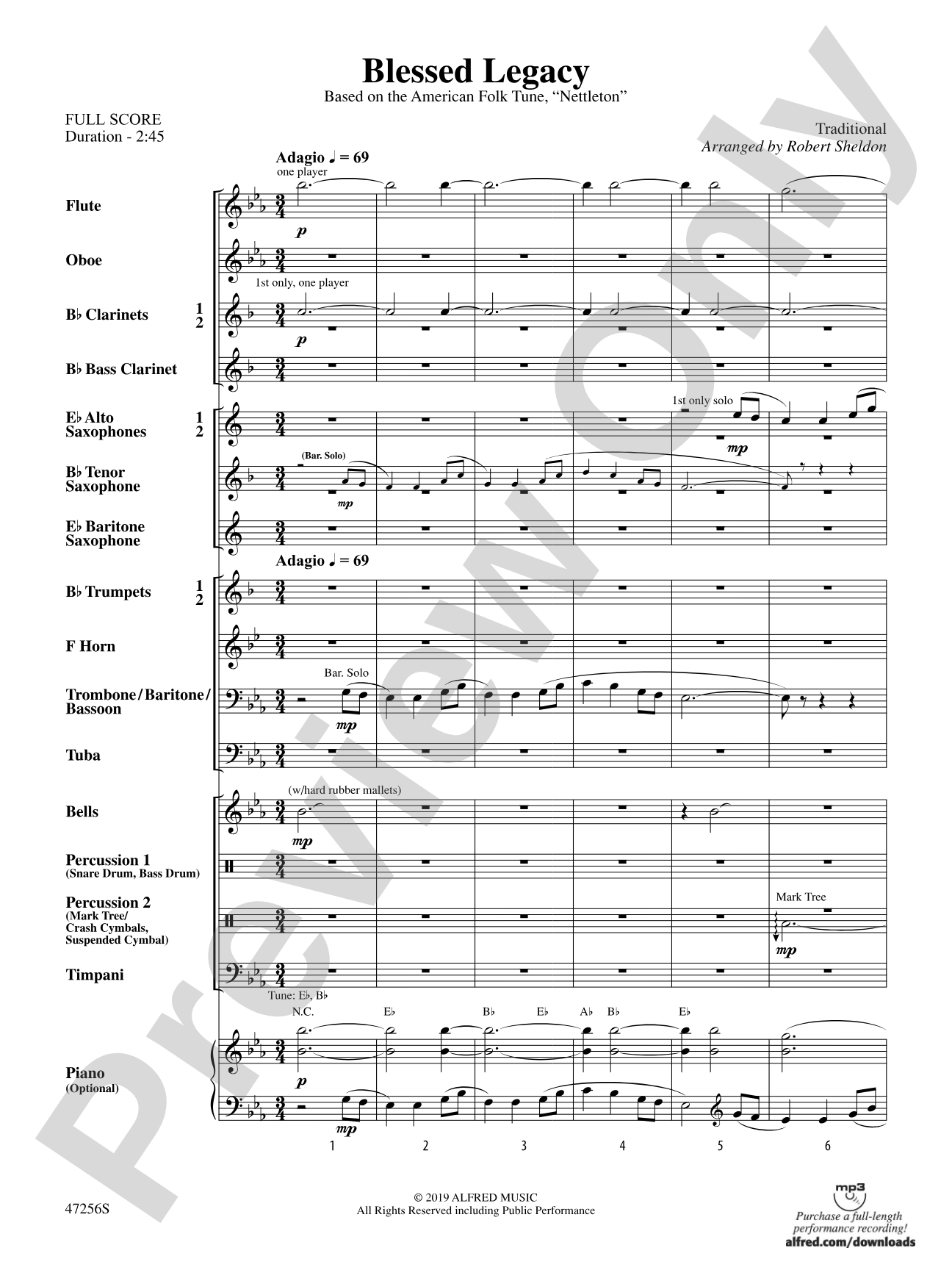 Blessed Legacy: Concert Band Conductor Score & Parts