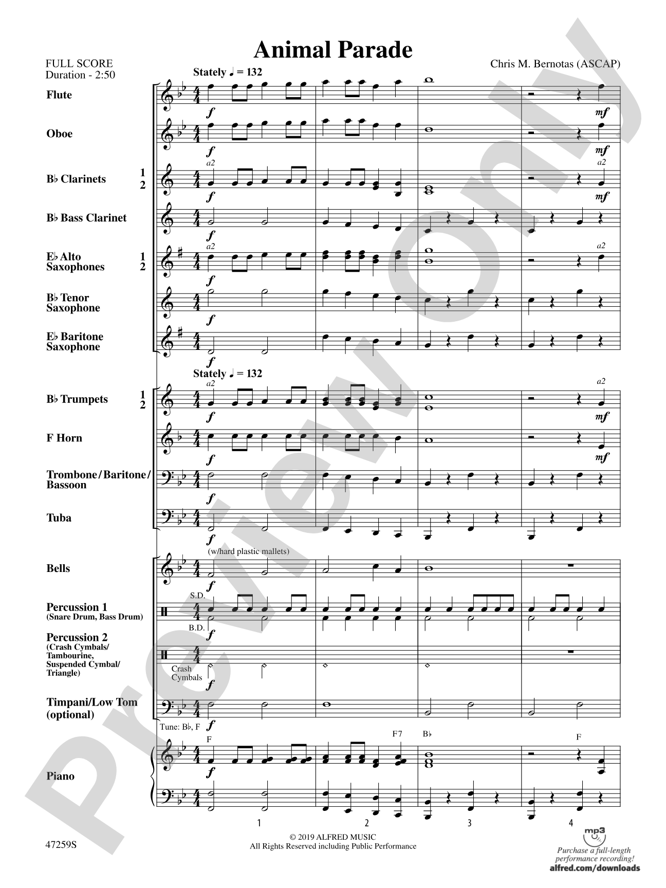 Animal Parade: Concert Band Conductor Score & Parts