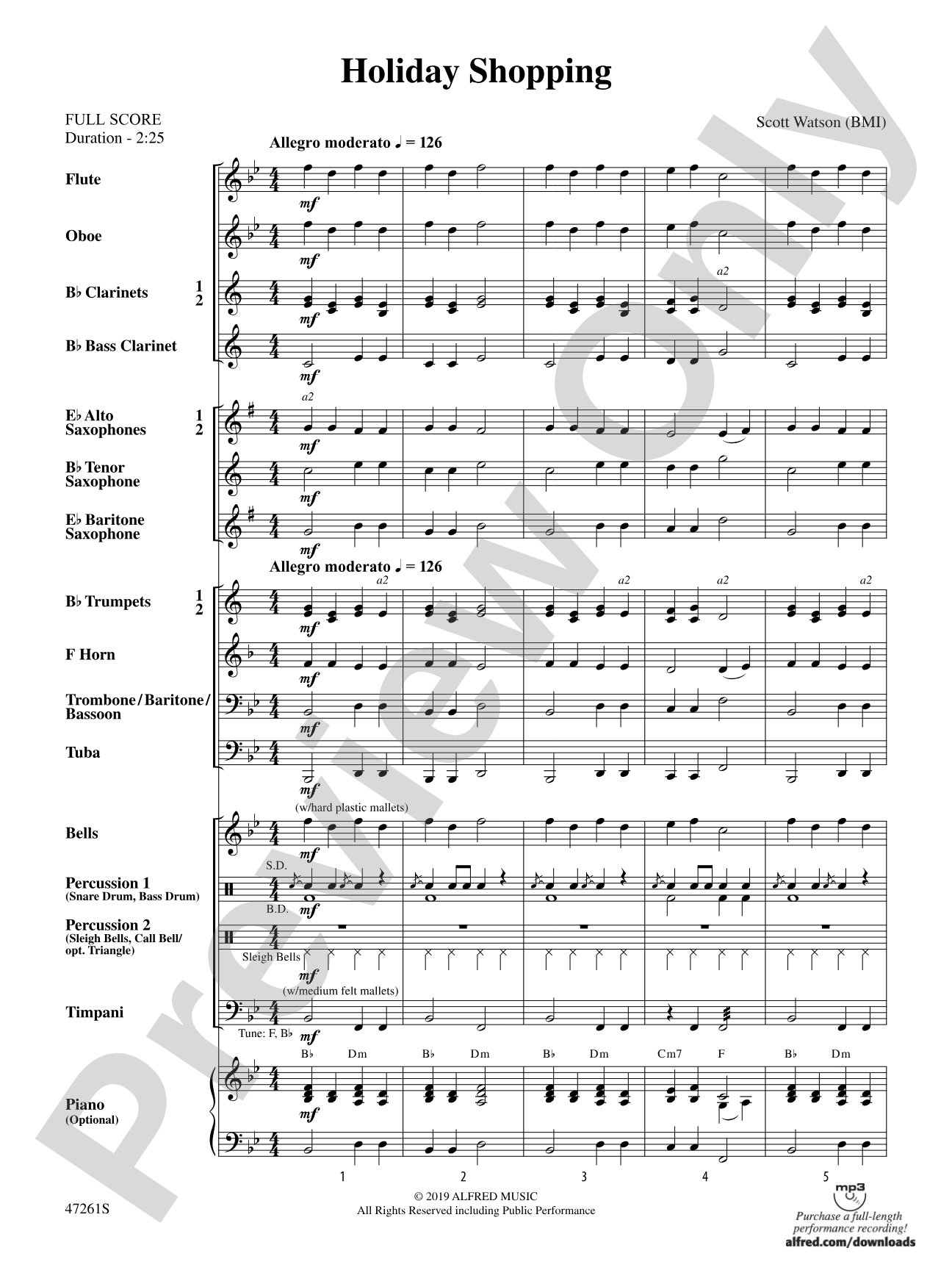 Holiday Shopping: Concert Band Conductor Score & Parts