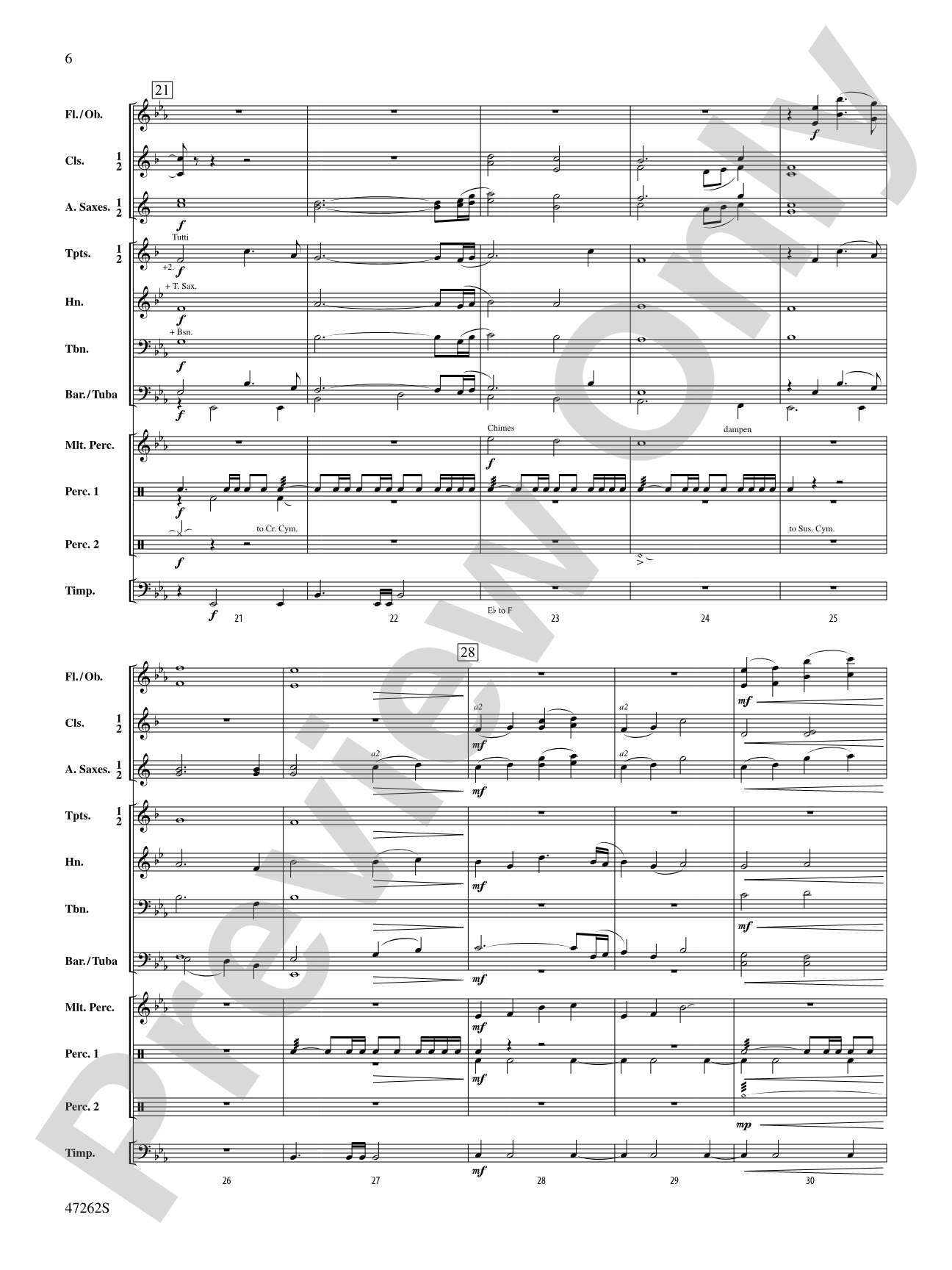 To Cross the Sleeping Green: Concert Band Conductor Score & Parts