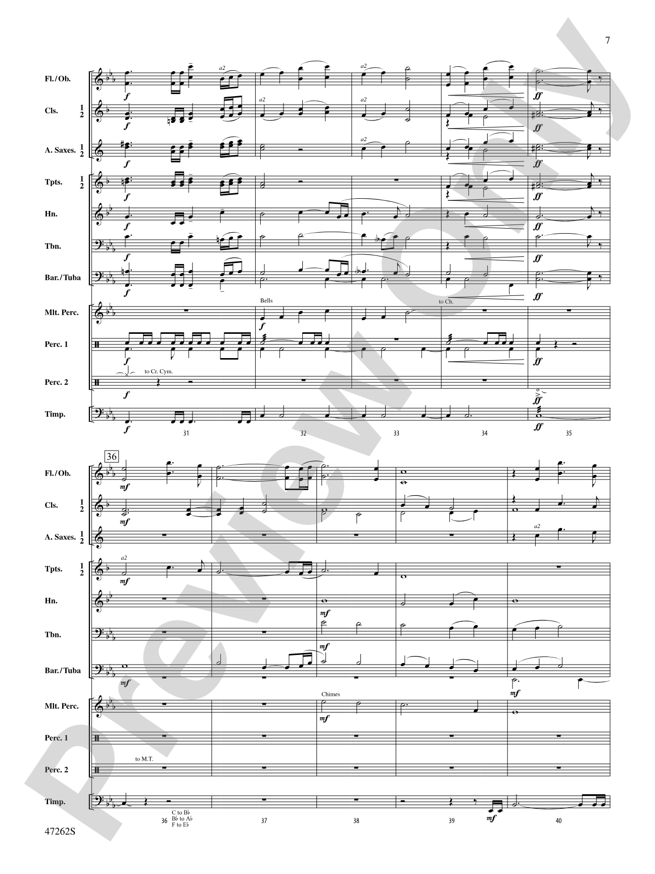 To Cross the Sleeping Green: Concert Band Conductor Score & Parts