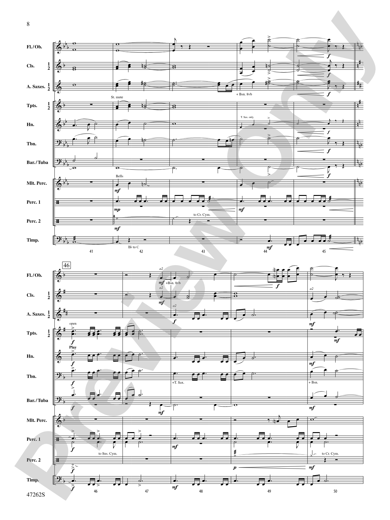 To Cross the Sleeping Green: Concert Band Conductor Score & Parts