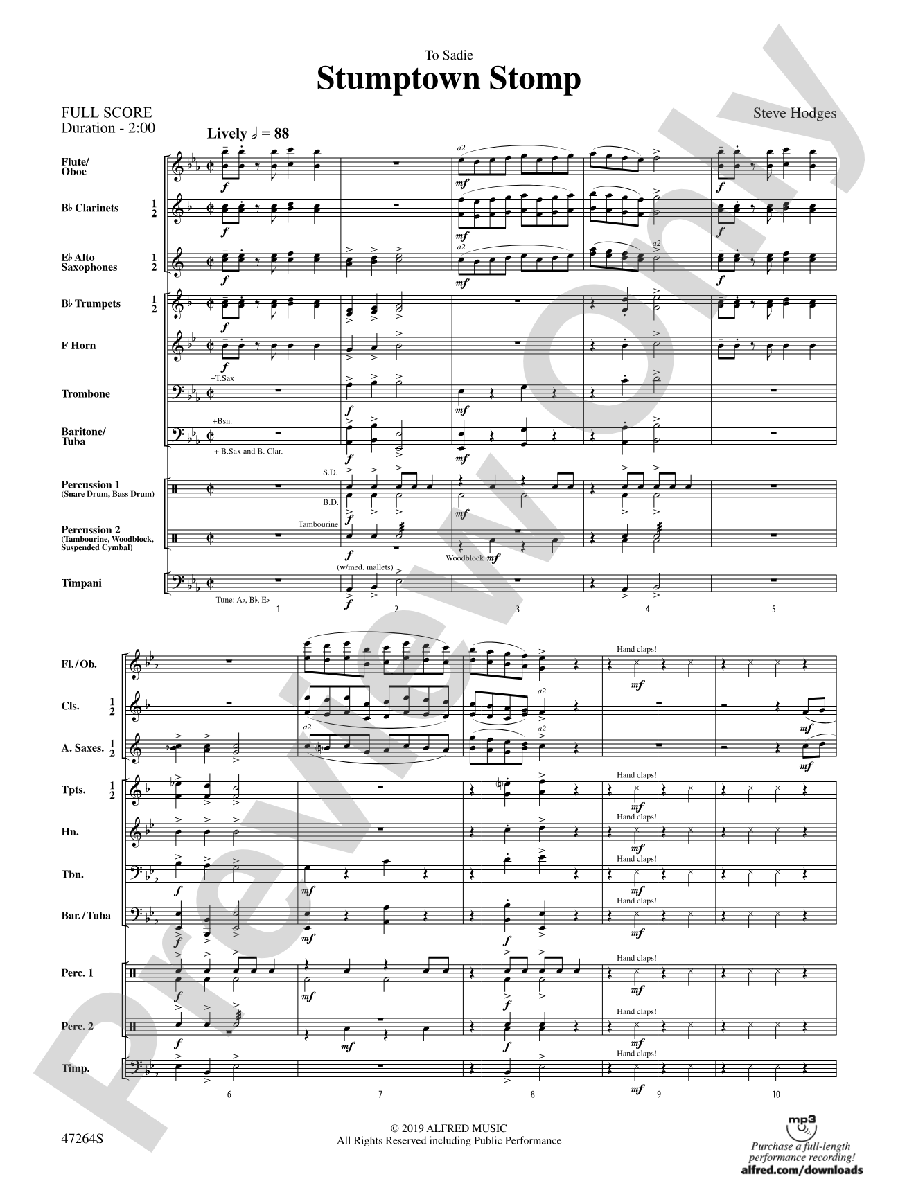 Stumptown Stomp: Concert Band Conductor Score & Parts