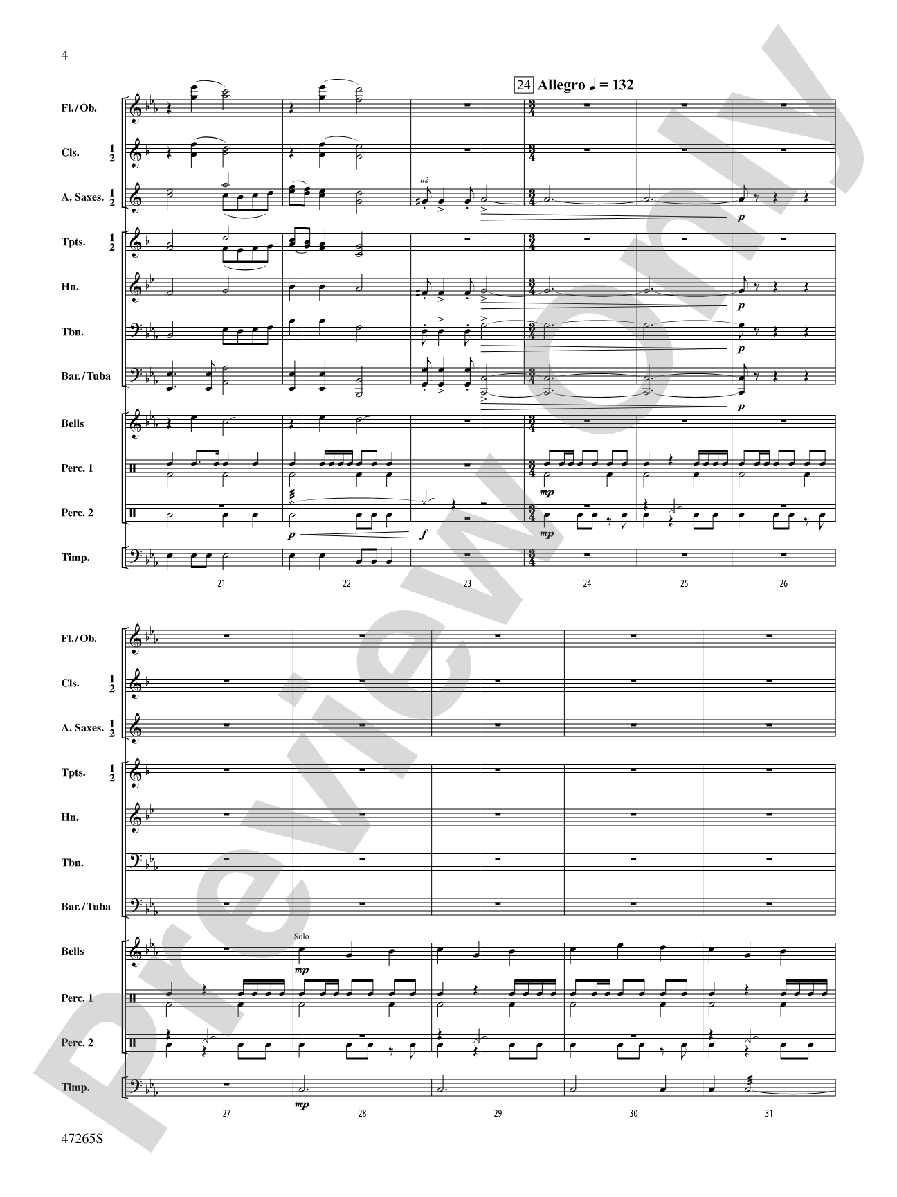 Longthorpe Tower: Concert Band Conductor Score & Parts