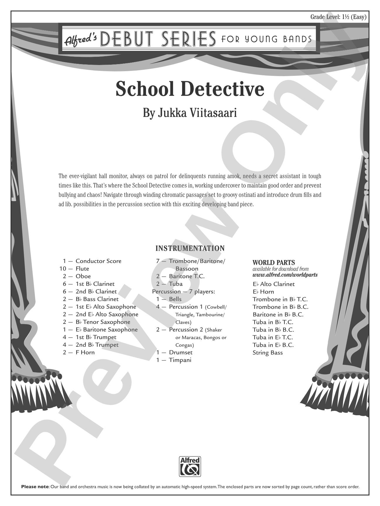 School Detective: Concert Band Conductor Score & Parts