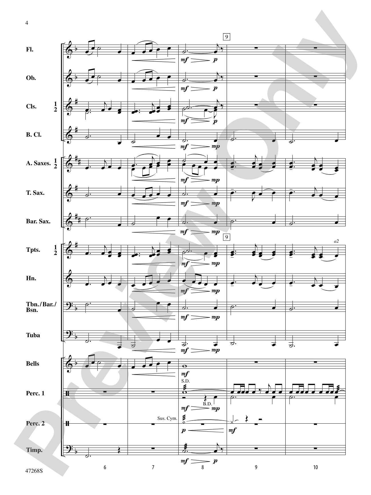 Lakeside: Concert Band Conductor Score & Parts