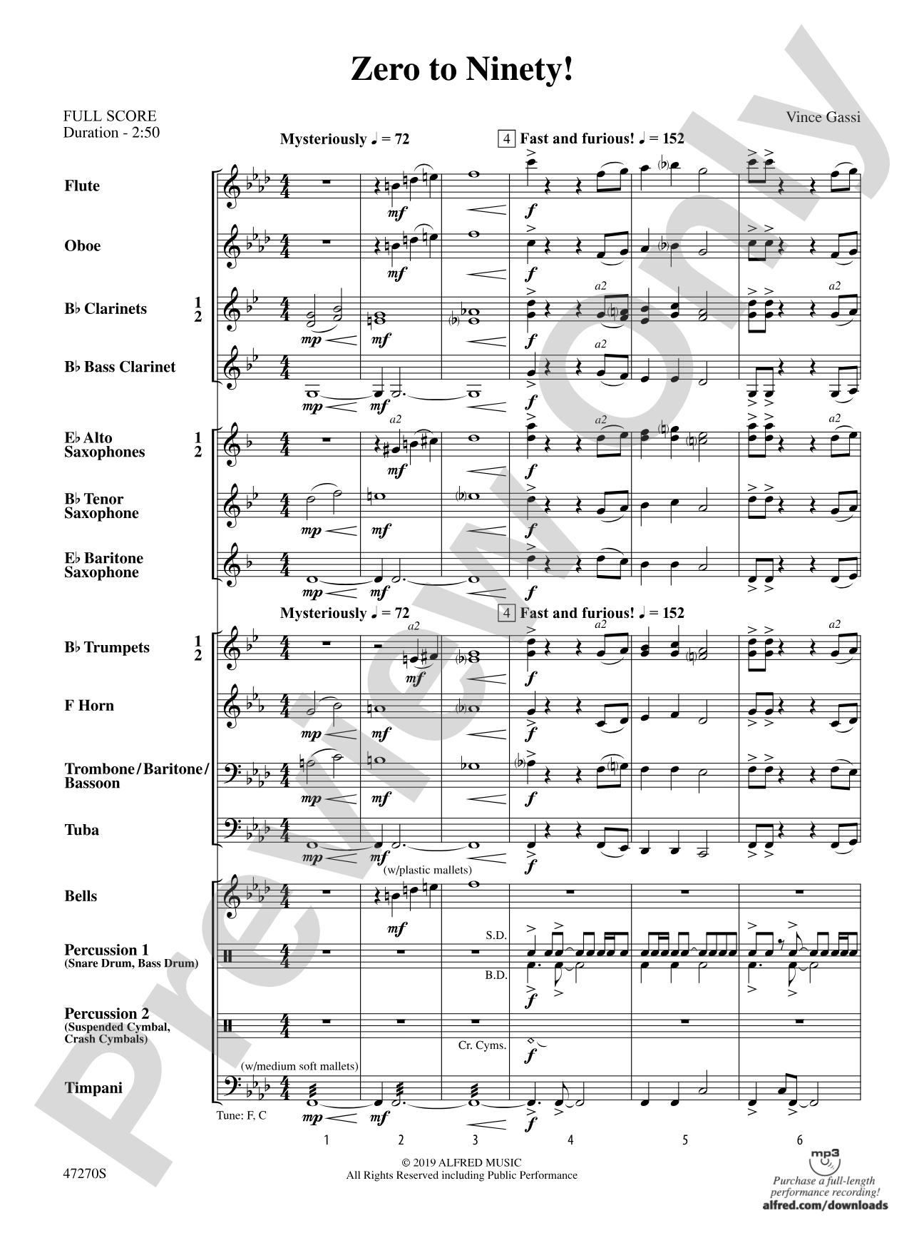 Zero to Ninety!: Concert Band Conductor Score & Parts