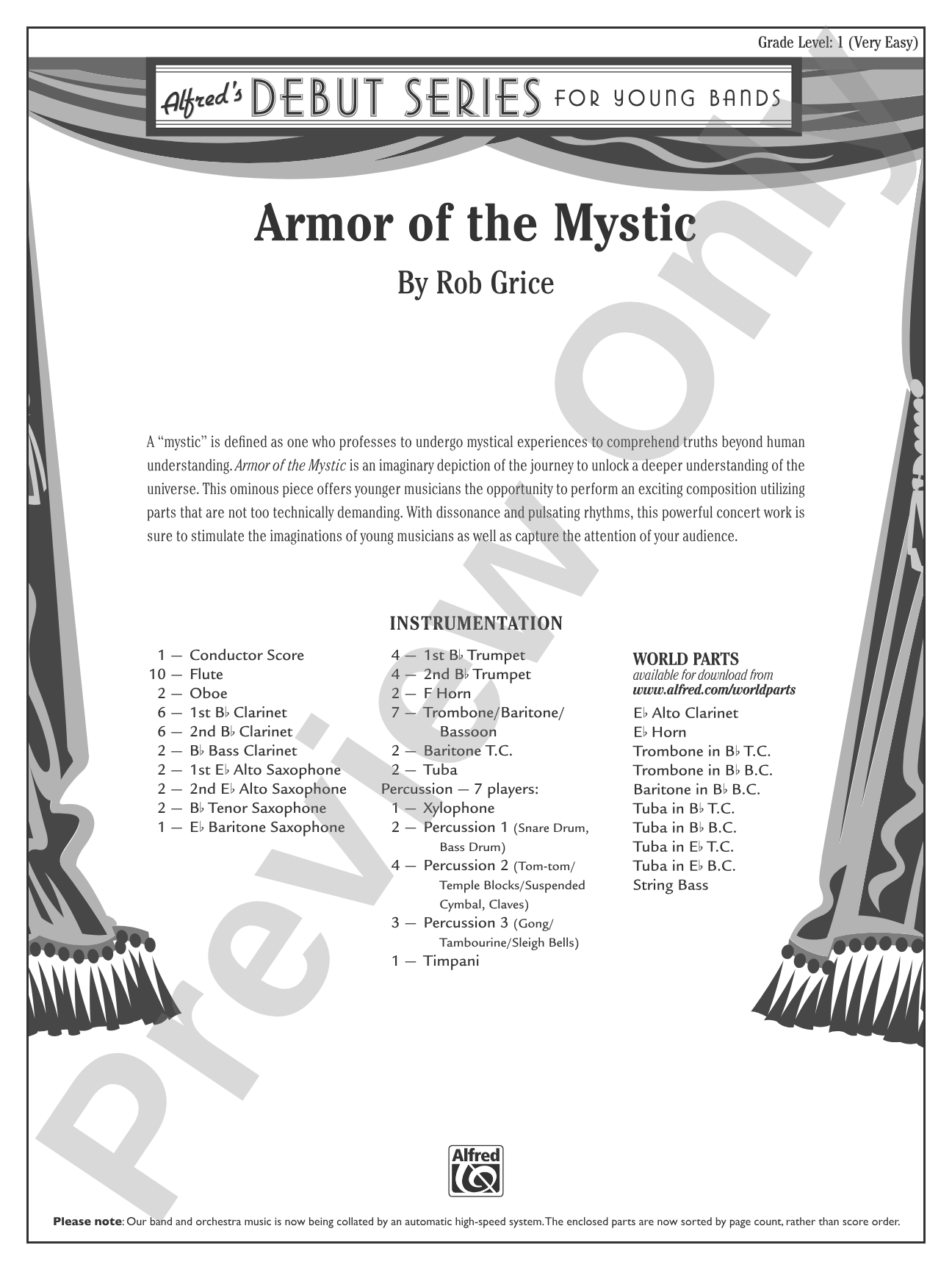 Armor of the Mystic: Concert Band Conductor Score & Parts