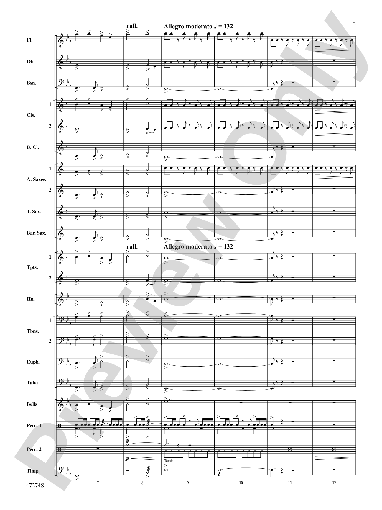 Hawkeye Overture: Concert Band Conductor Score & Parts
