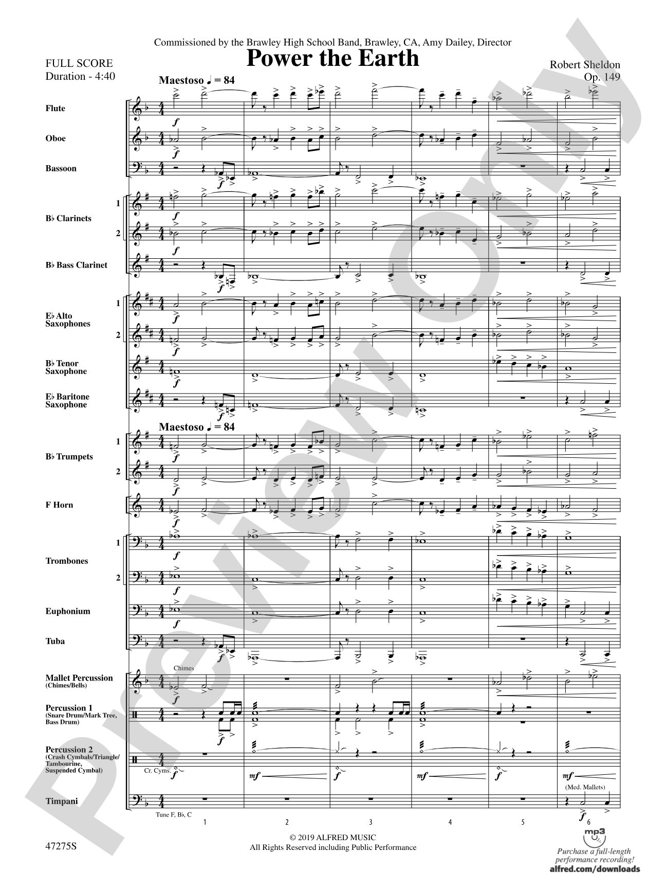 Power the Earth: Concert Band Conductor Score & Parts