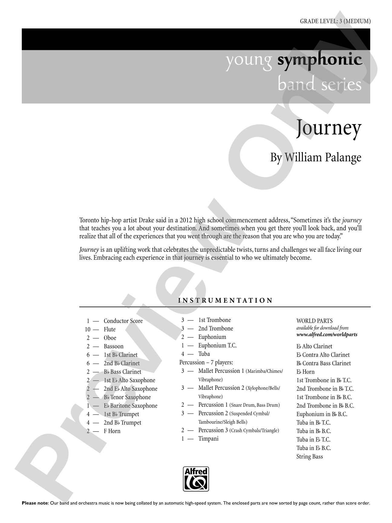 Journey: Concert Band Conductor Score & Parts