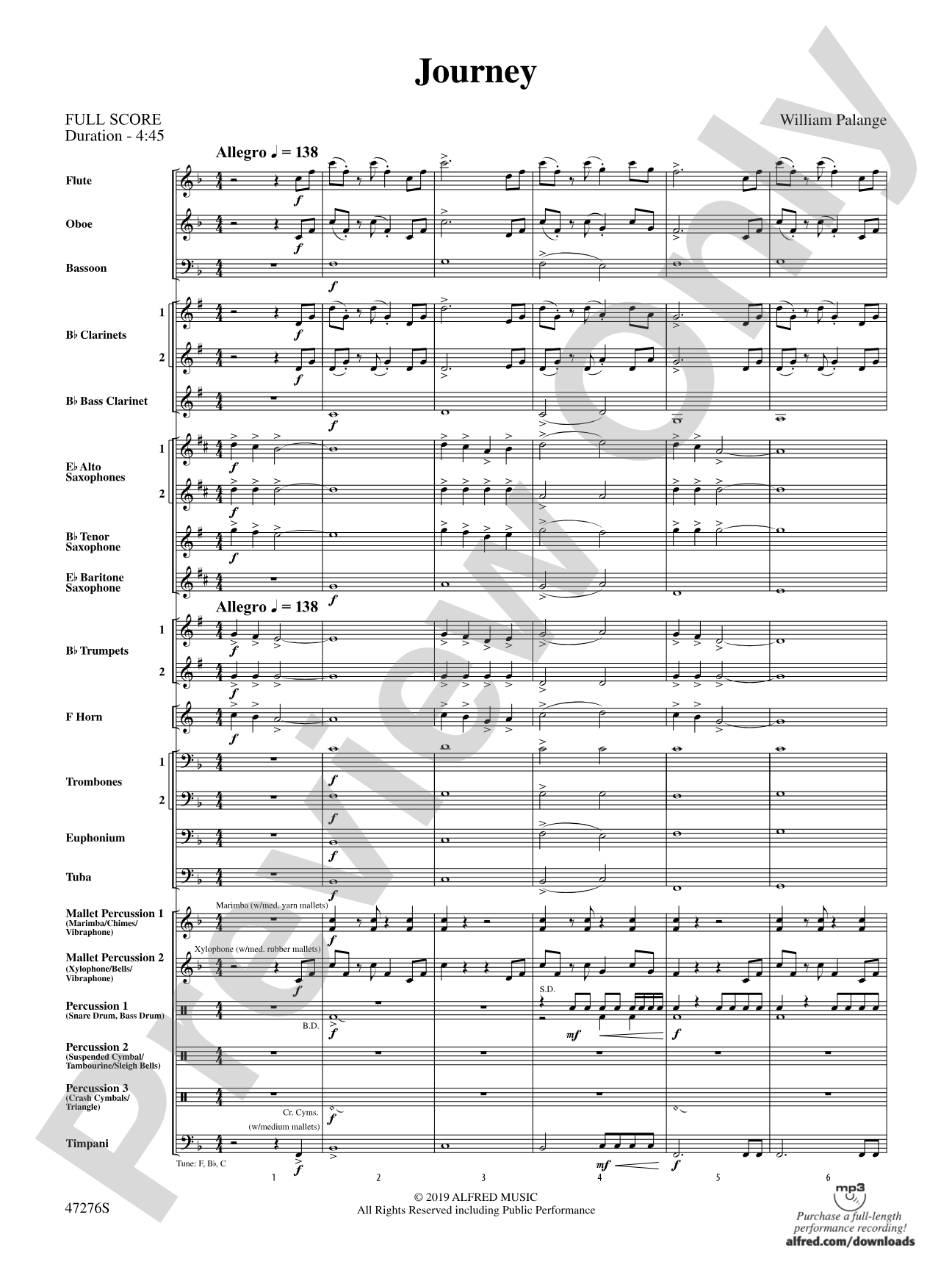 Journey: Concert Band Conductor Score & Parts
