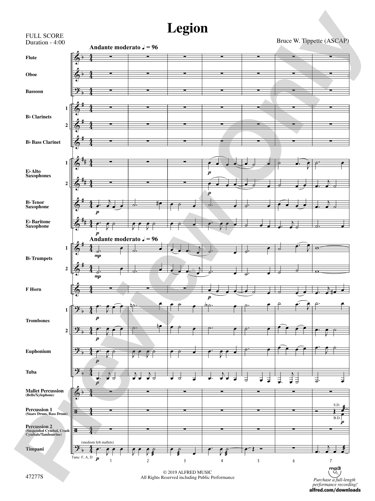 Legion: Concert Band Conductor Score & Parts