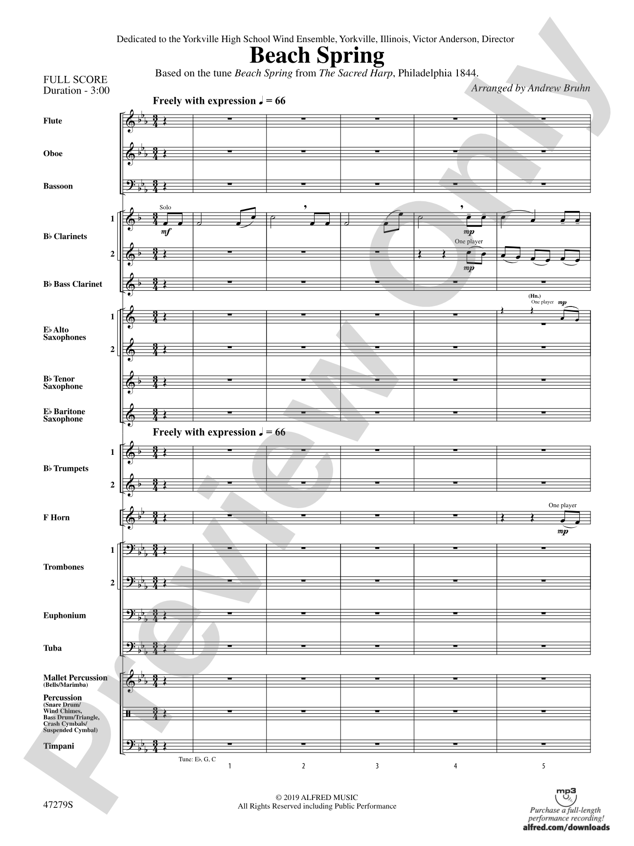 Beach Spring: Concert Band Conductor Score & Parts