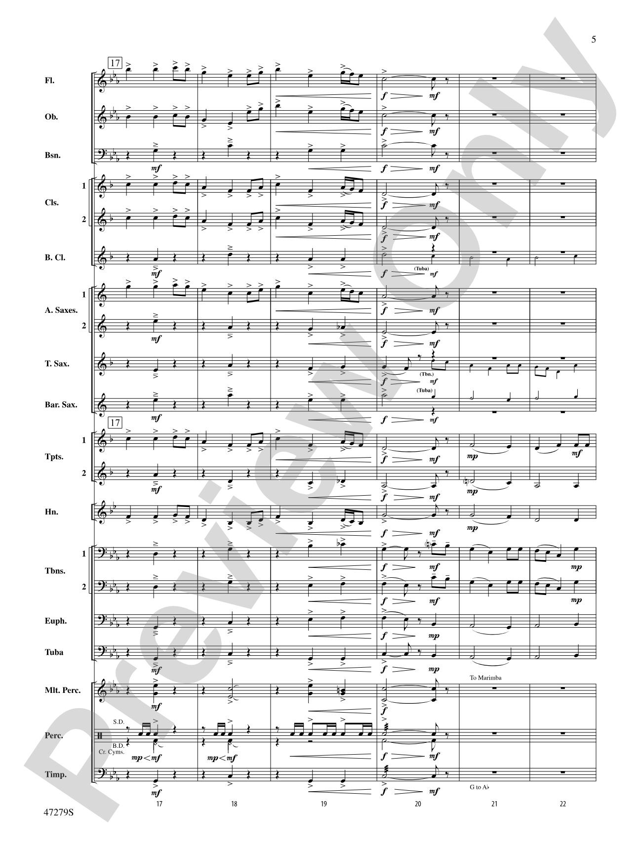 Beach Spring: Concert Band Conductor Score & Parts