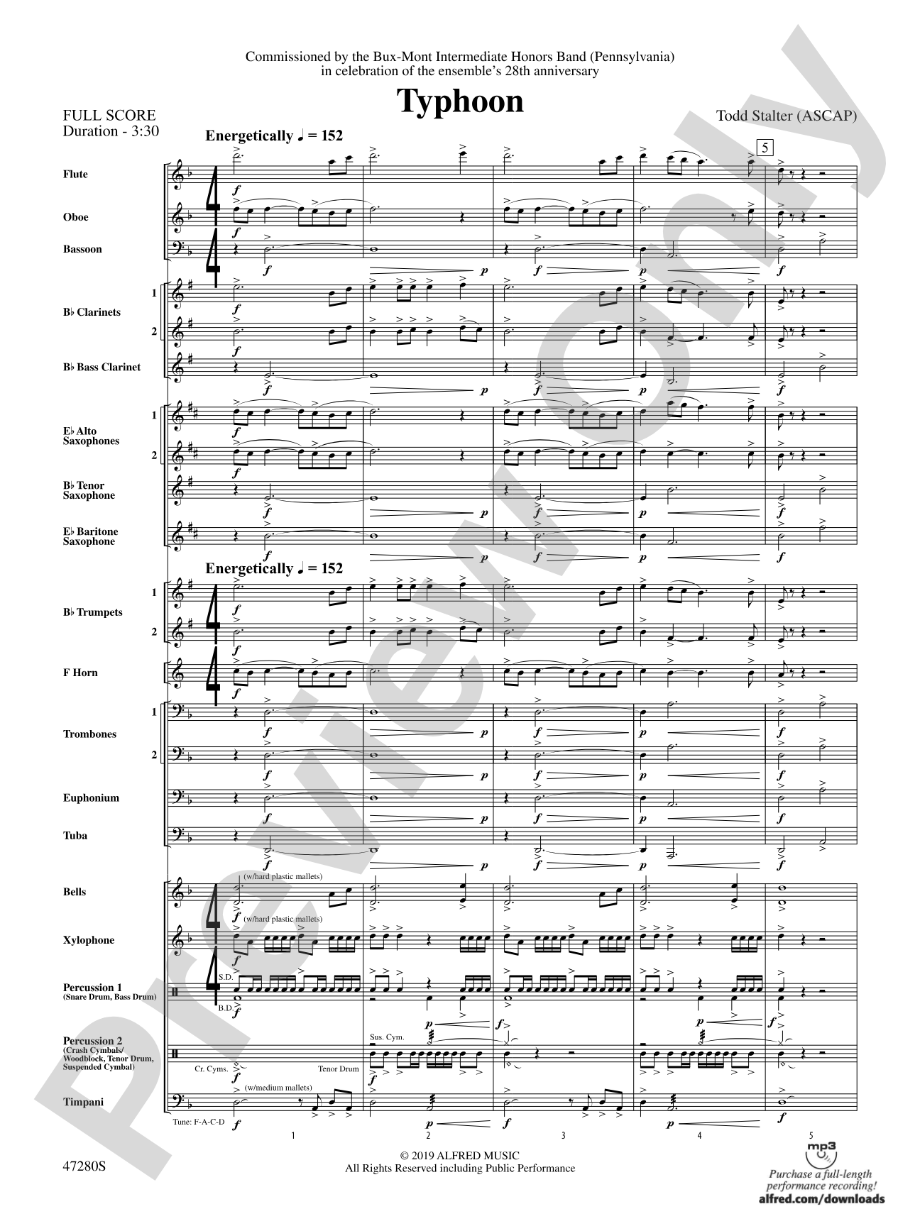 Typhoon: Concert Band Conductor Score & Parts