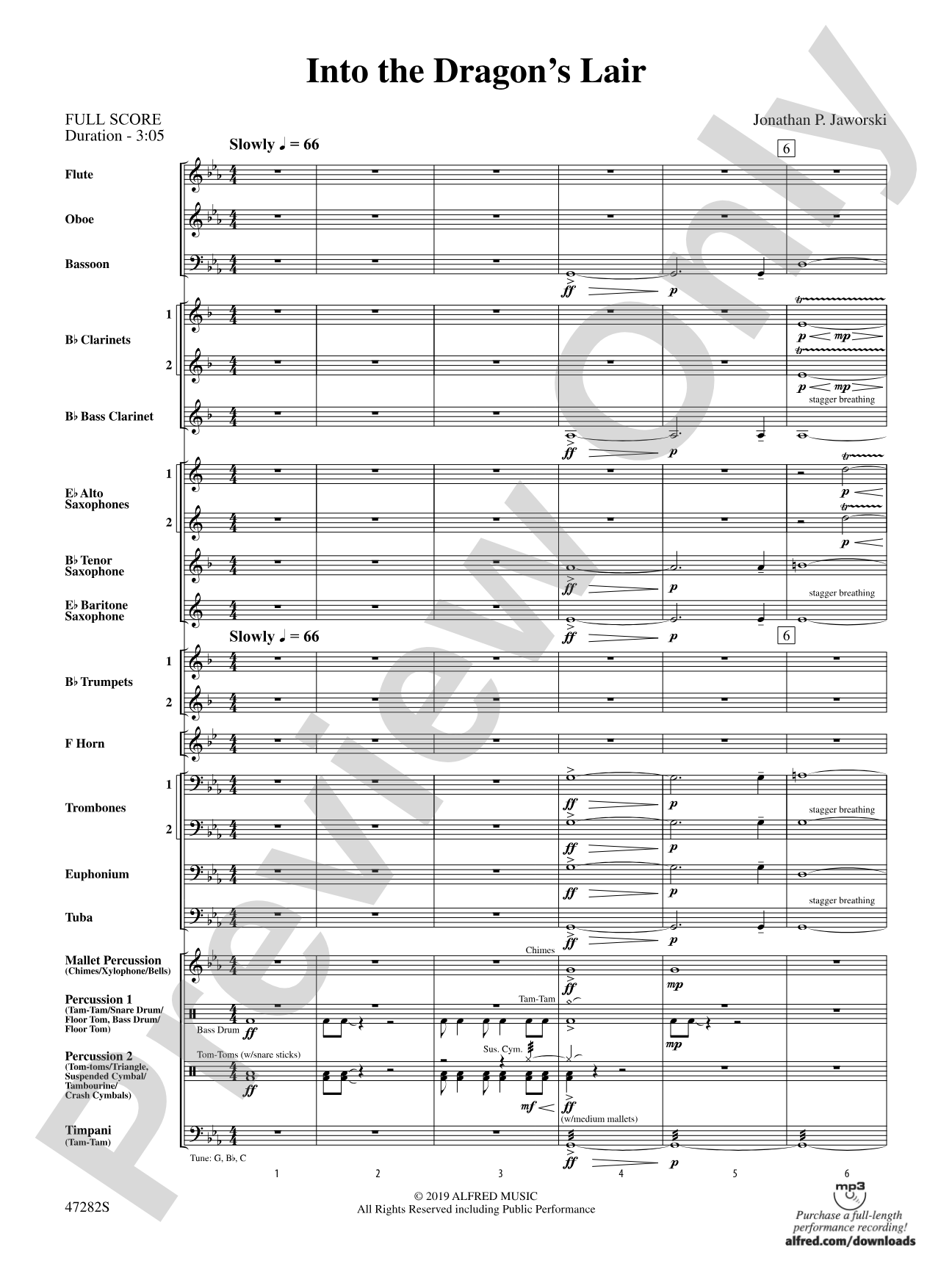 Into the Dragon's Lair: Concert Band Conductor Score & Parts