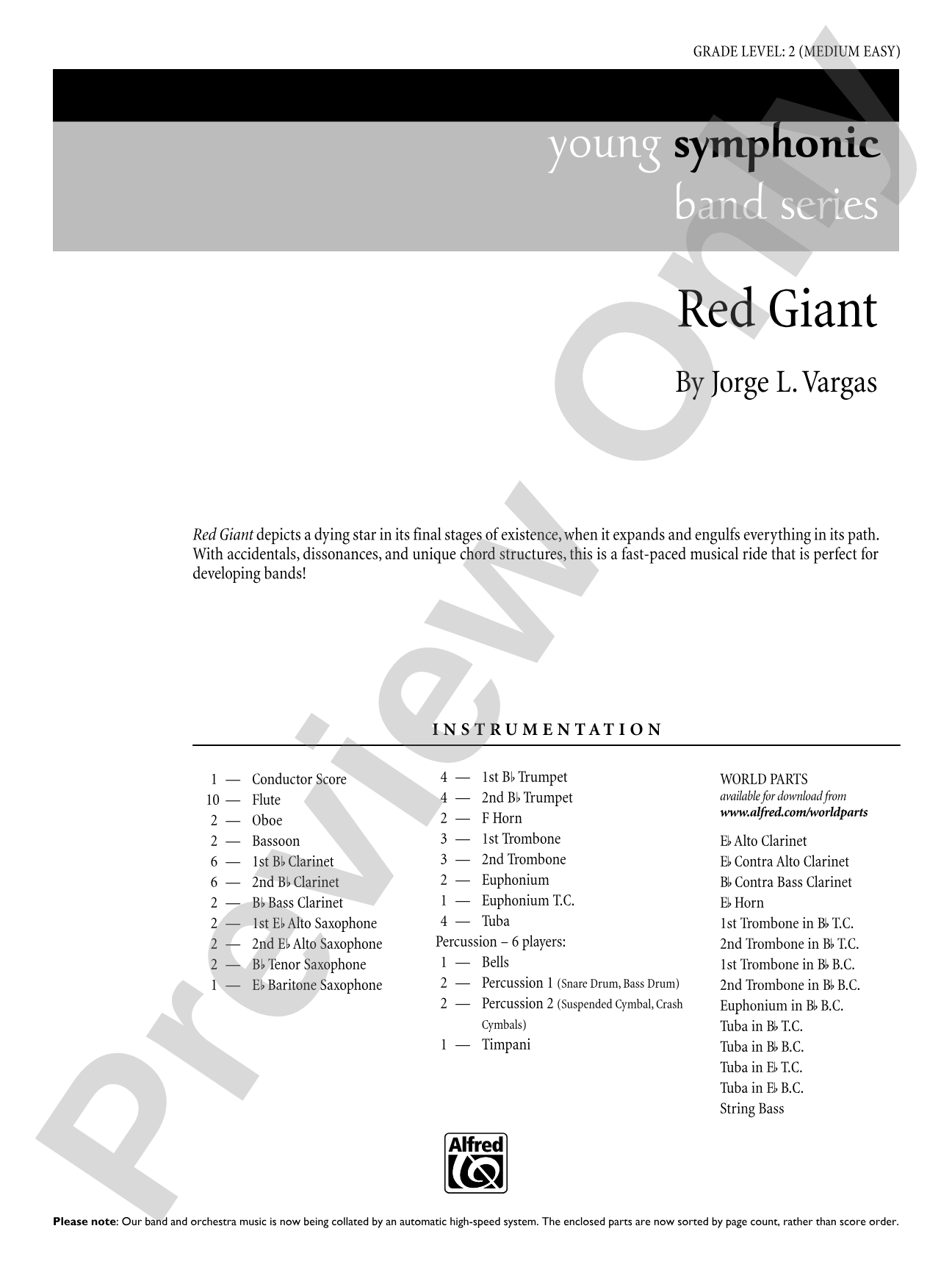 Red Giant: Concert Band Conductor Score & Parts