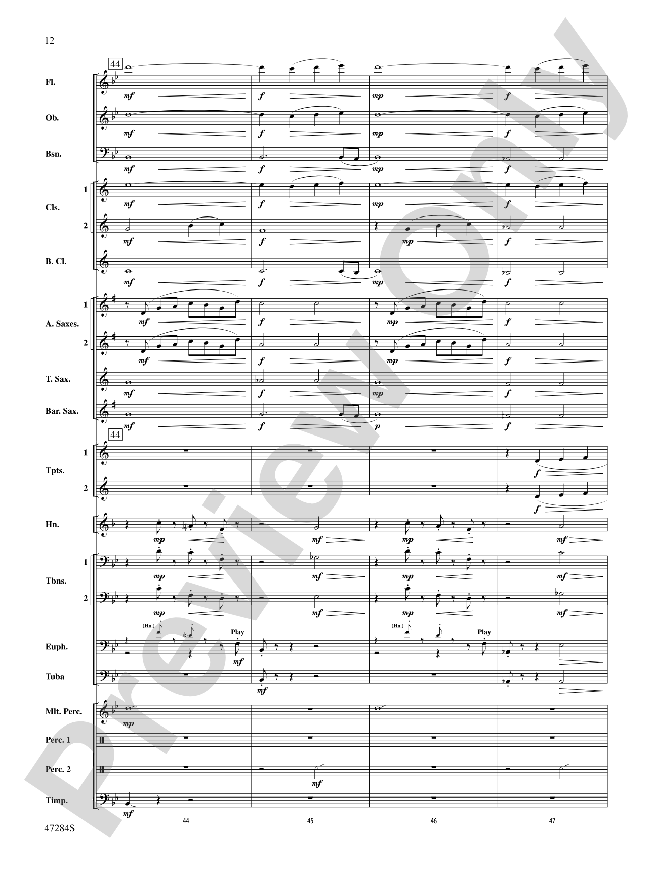 The Hiding Place: Concert Band Conductor Score & Parts