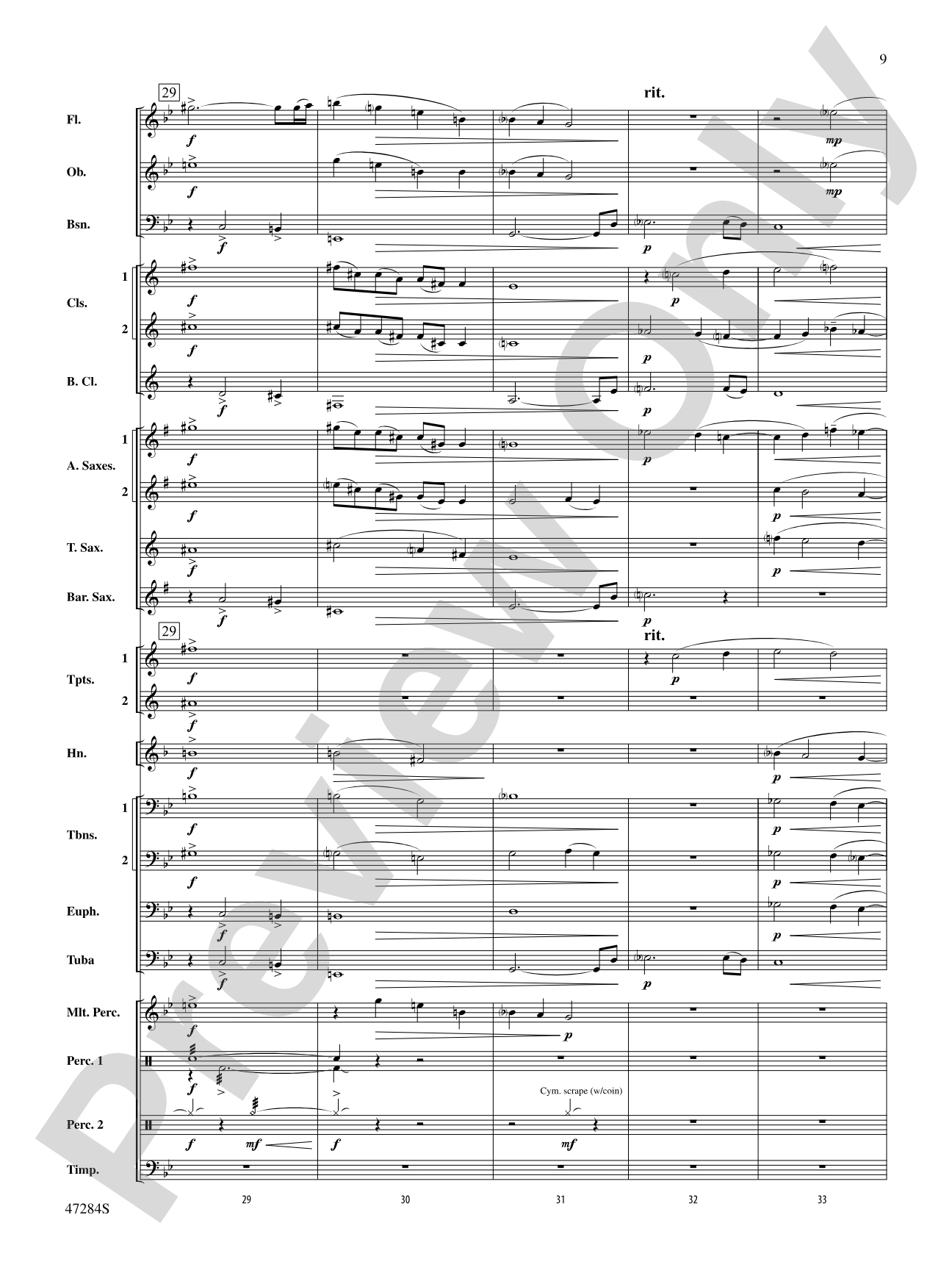 The Hiding Place: Concert Band Conductor Score & Parts