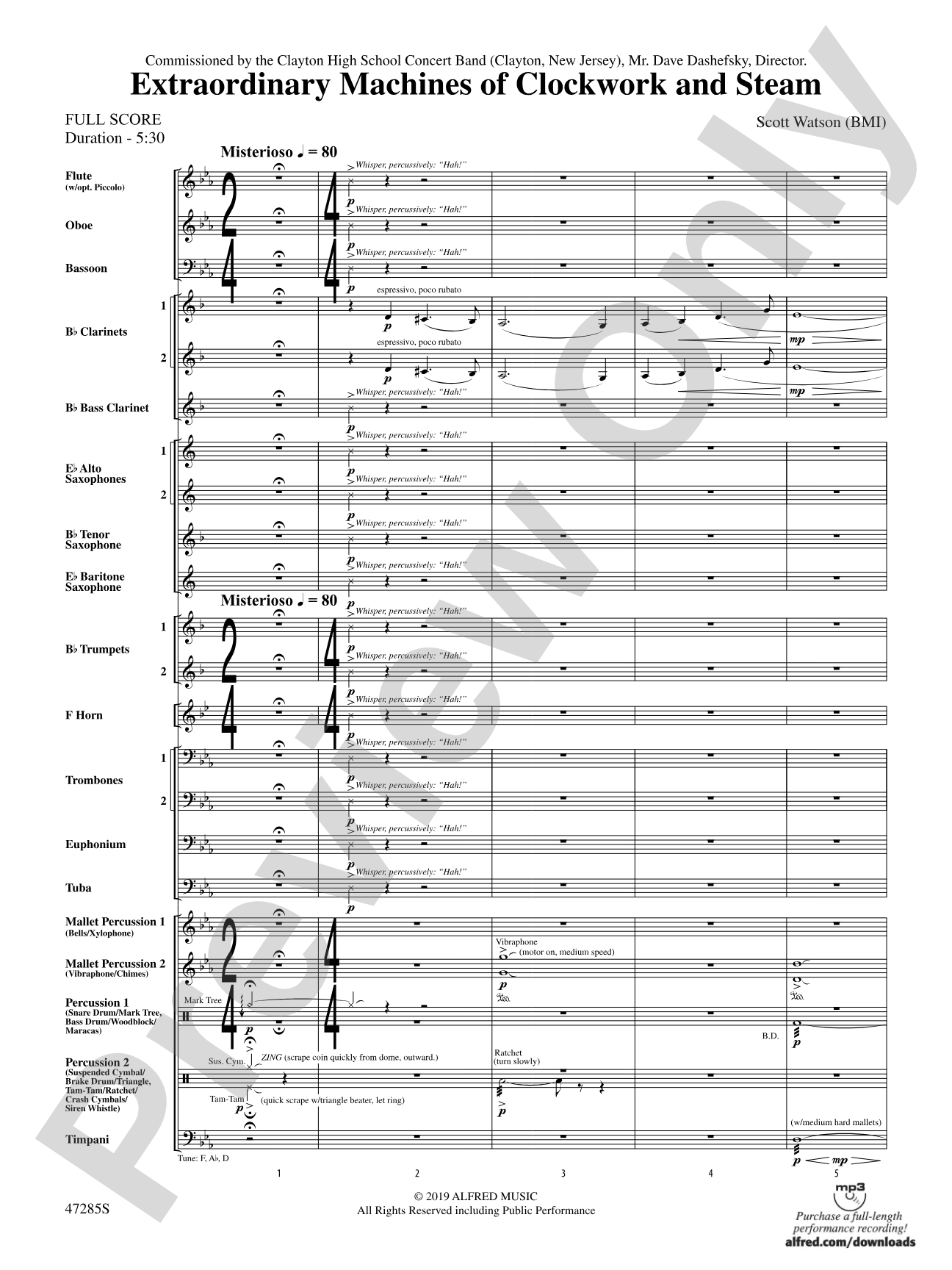 Extraordinary Machines of Clockwork and Steam: Concert Band Conductor Score & Parts