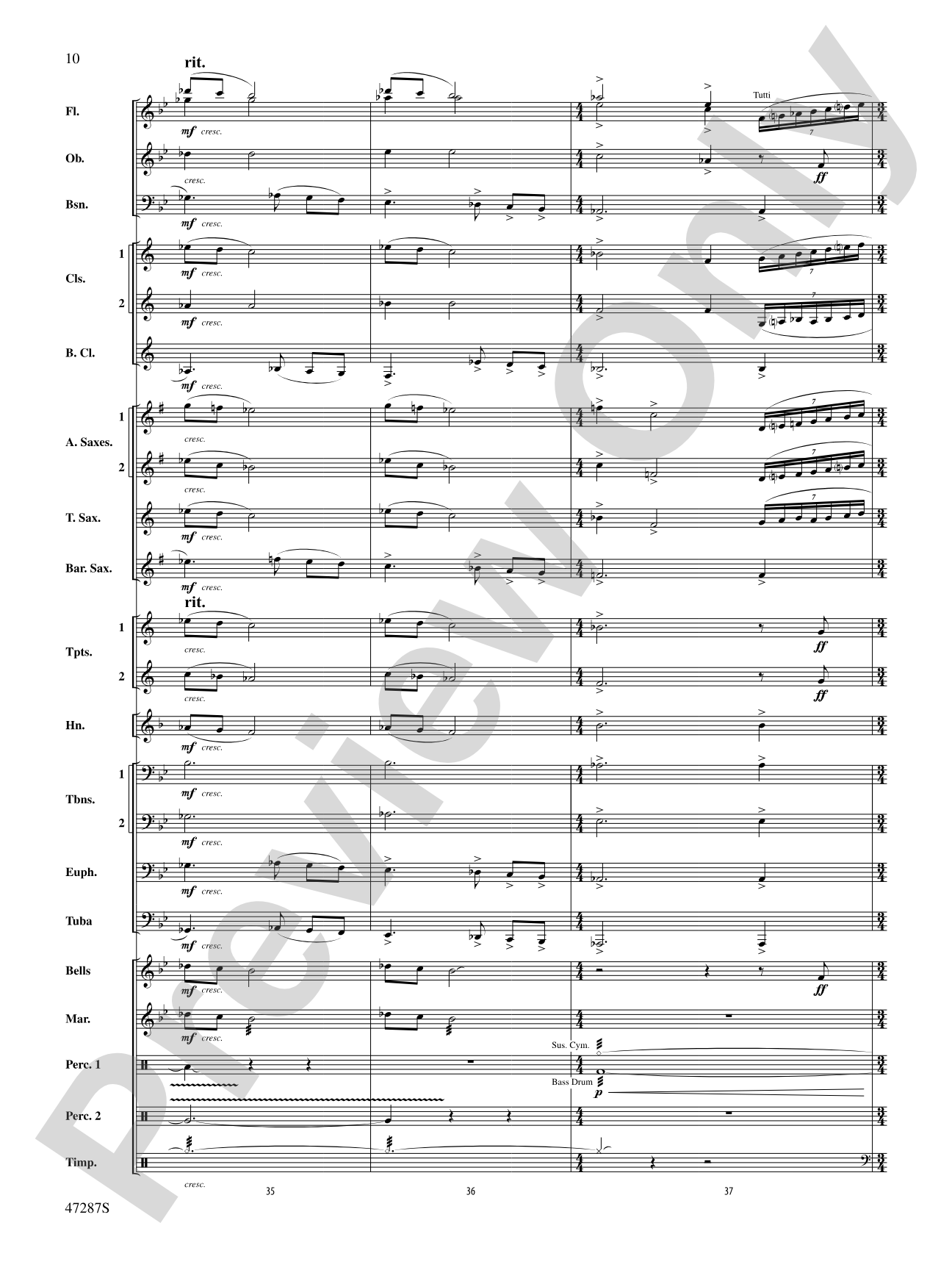 Where Morning Dawns, Where Evening Fades: Concert Band Conductor Score & Parts