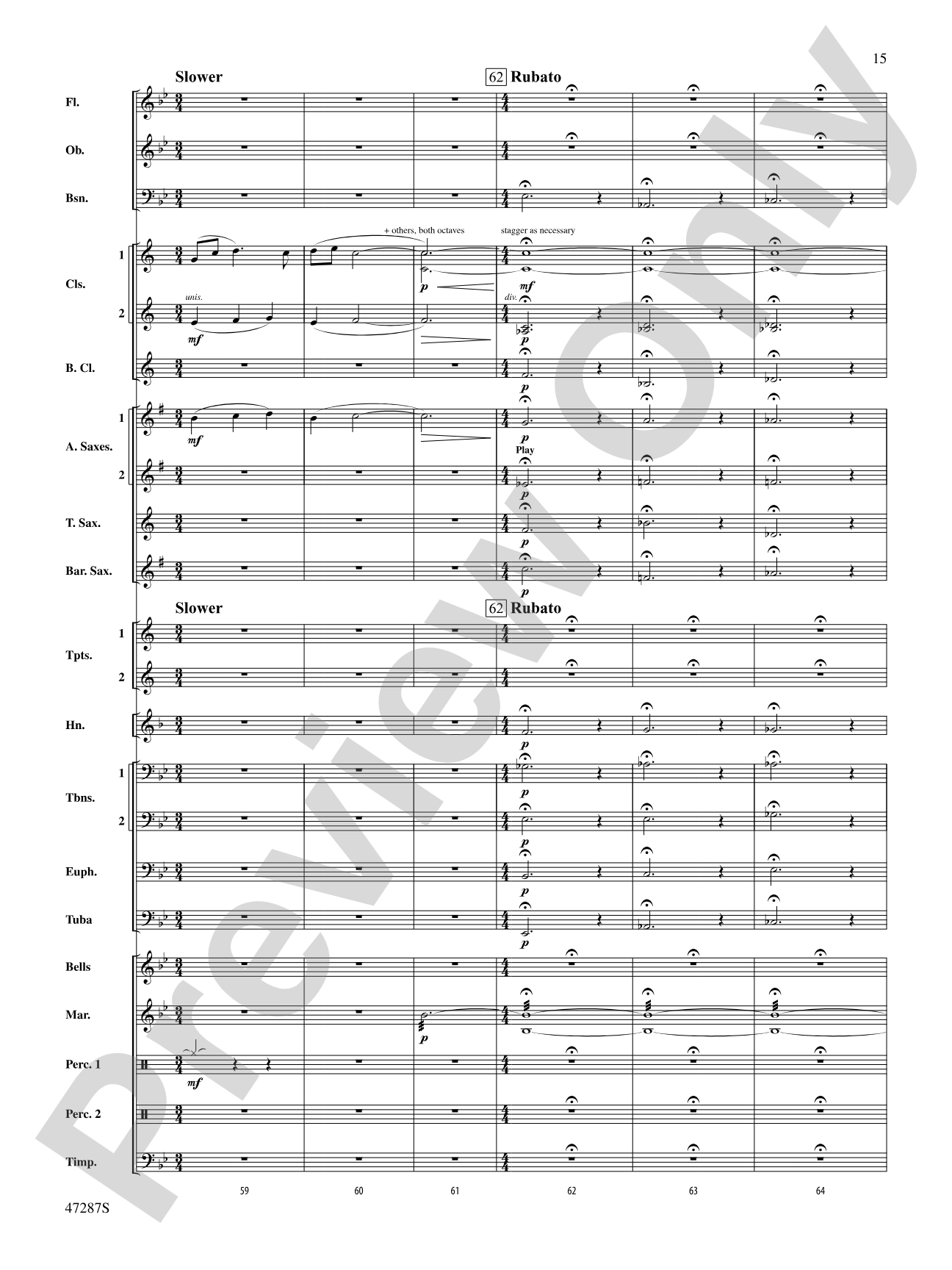 Where Morning Dawns, Where Evening Fades: Concert Band Conductor Score & Parts