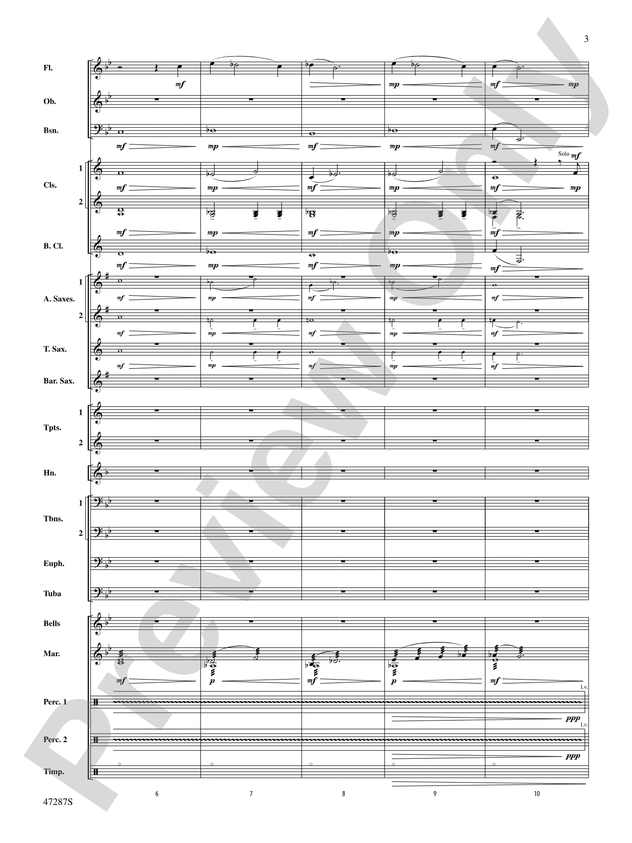 Where Morning Dawns, Where Evening Fades: Concert Band Conductor Score & Parts
